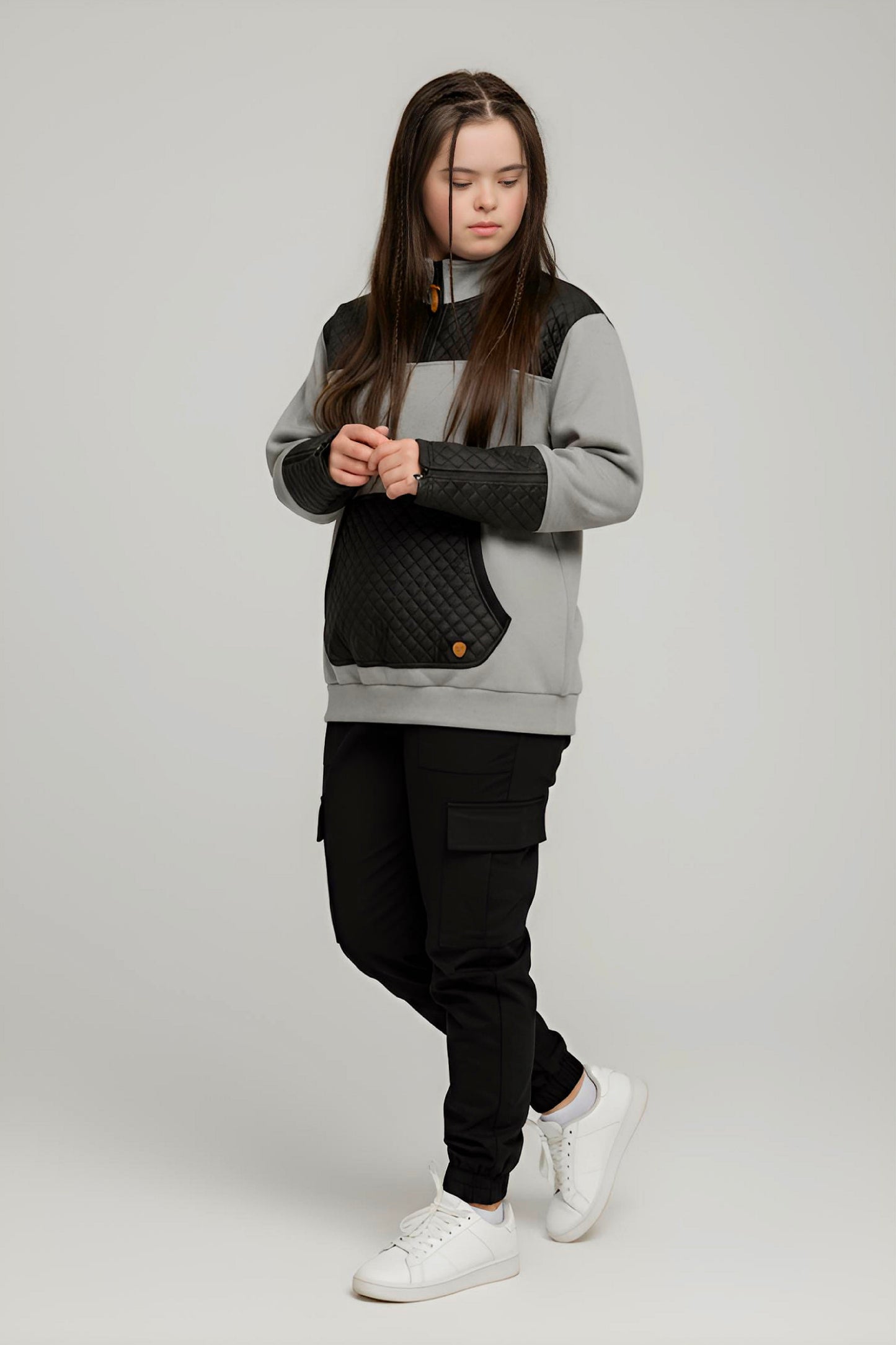 Adaptive Kids Unisex Sweatshirt: Front Zipper and Easy-Undressing Sleeves