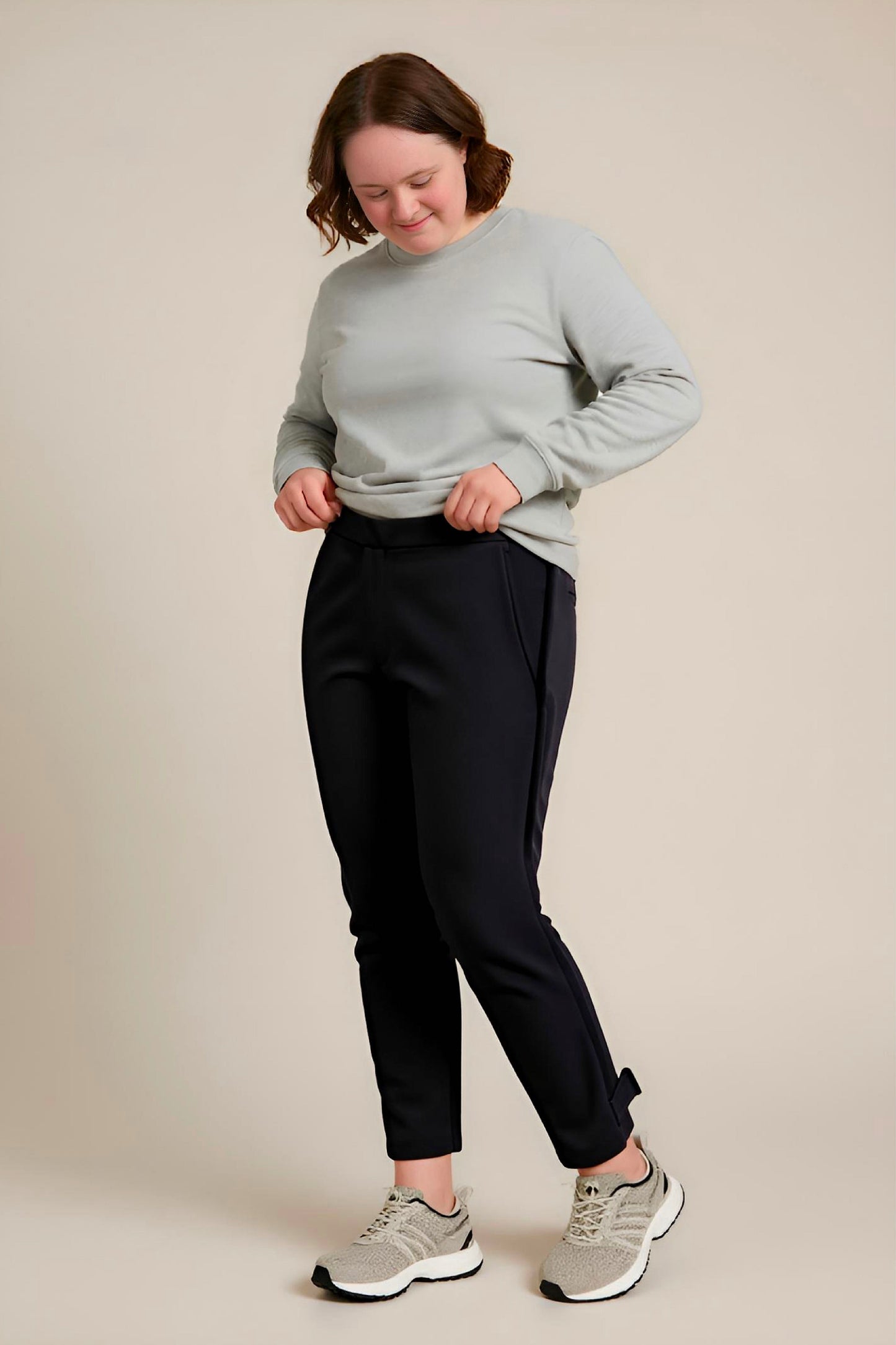 Women's Adaptive Clothing: Stretch Trousers Pant, Elastic Waistband, Side Zipper for Easy Dressing