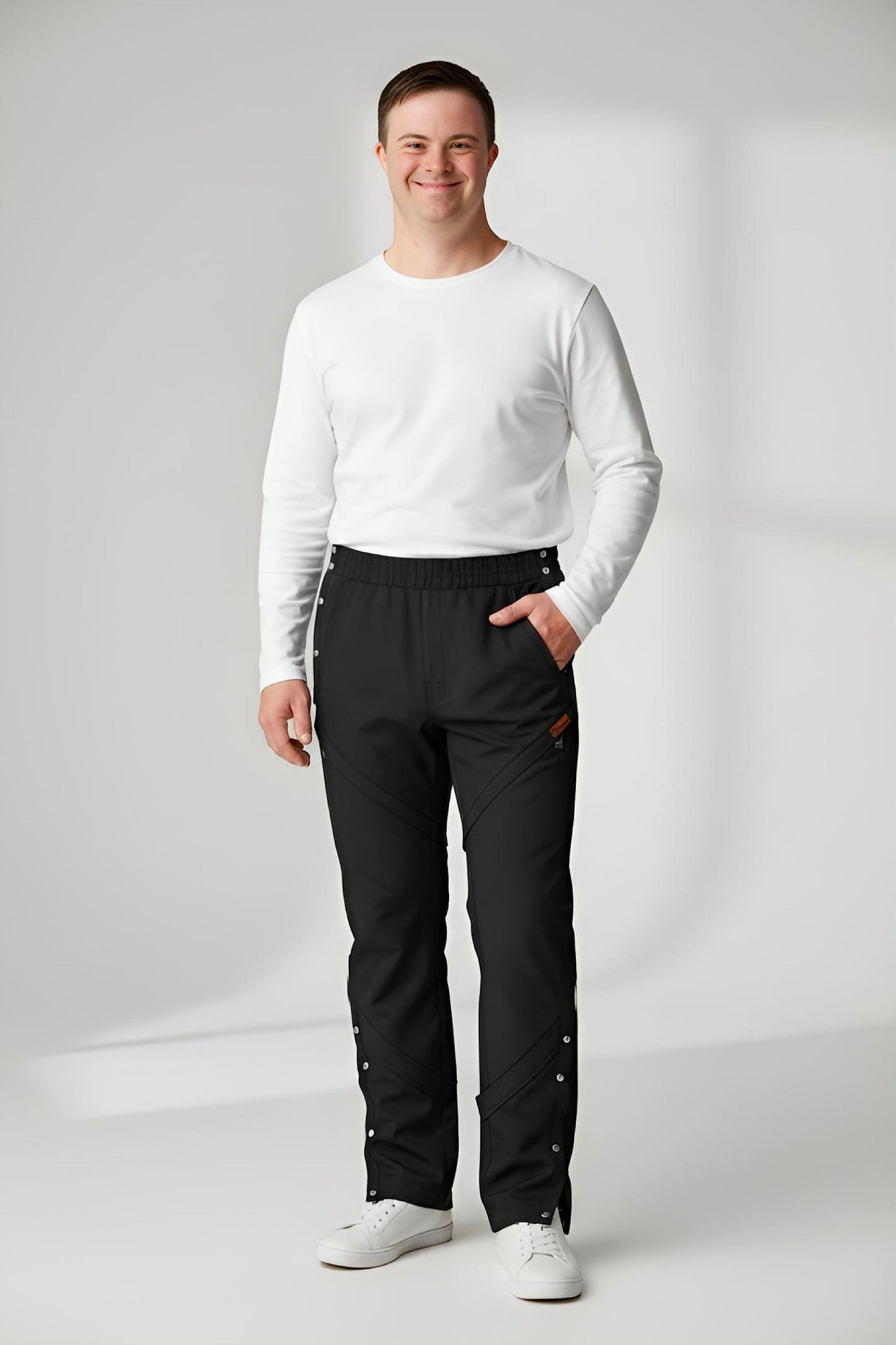 Men's Adaptive Clothing Pant - High-Quality Soft Fabric and Full Waistband Elastic - Side Seam with a Zipper Allows Easy Undressing