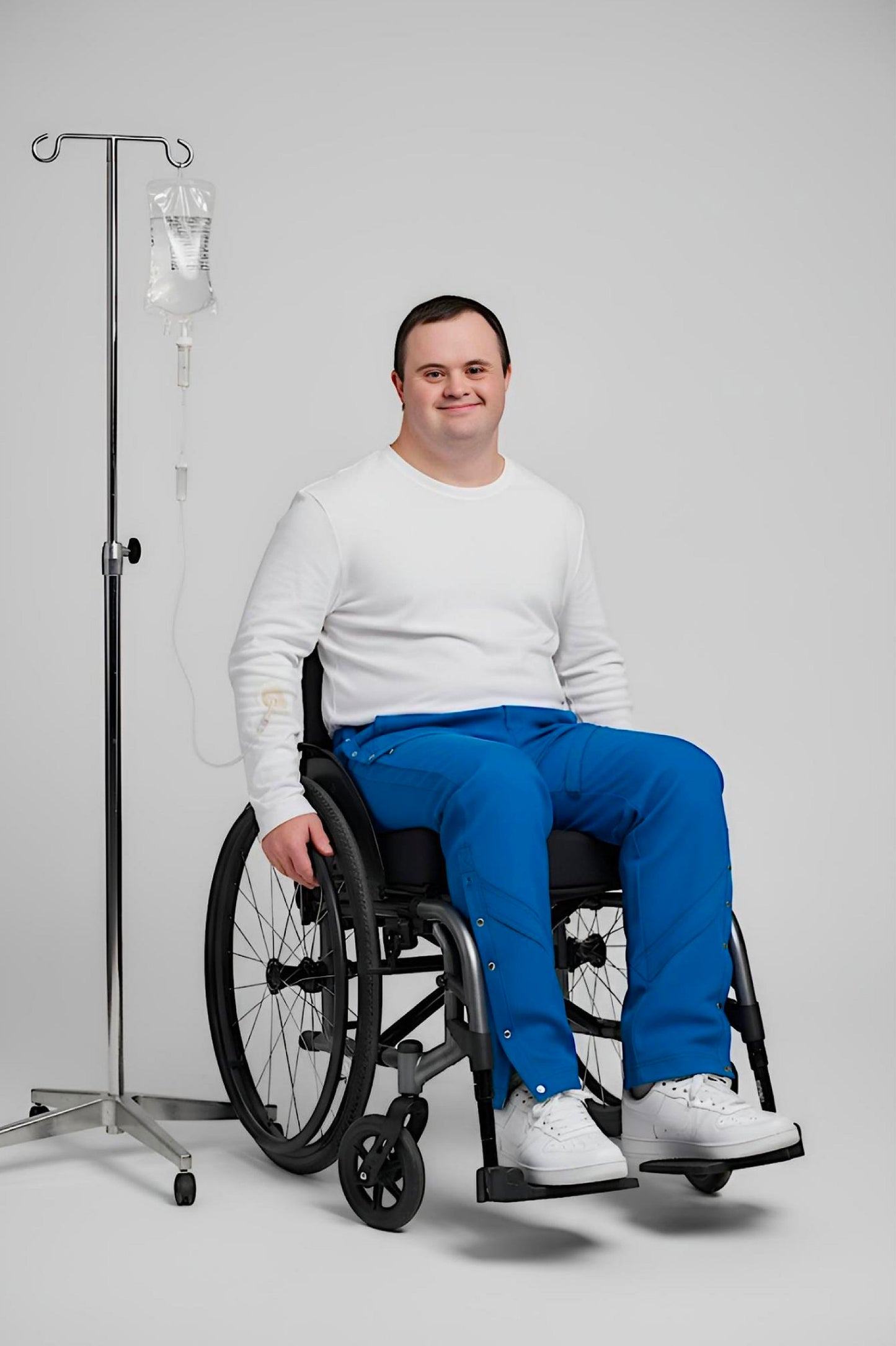 Men's Adaptive Clothing Pant - High-Quality Soft Fabric and Full Waistband Elastic - Side Seam with a Zipper Allows Easy Undressing