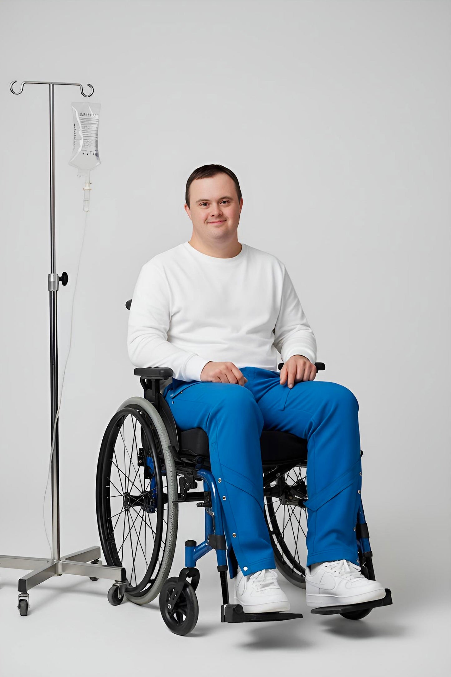Men's Adaptive Clothing Pant - High-Quality Soft Fabric and Full Waistband Elastic - Side Seam with a Zipper Allows Easy Undressing