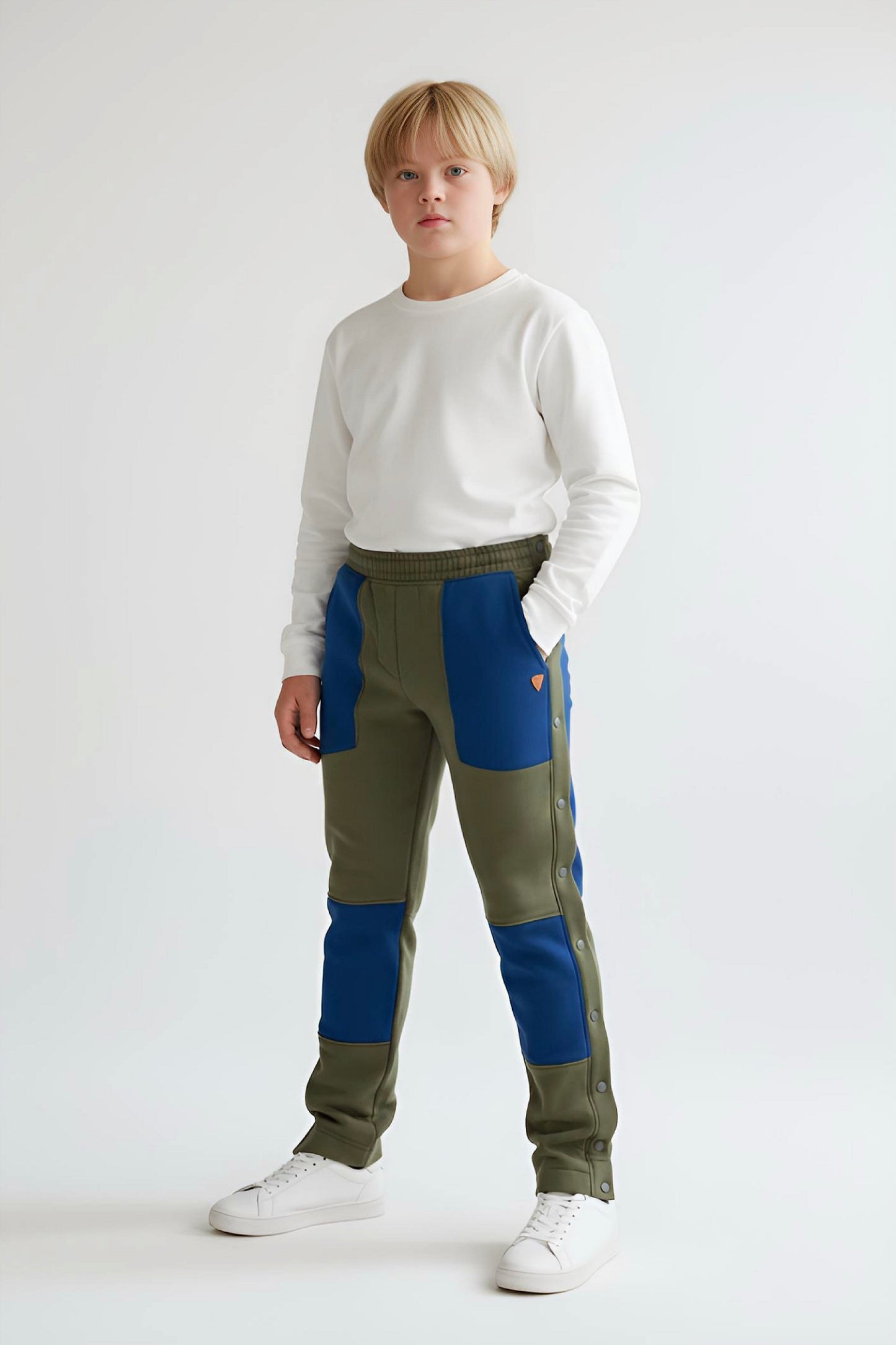 Adaptive Kids Jogger Pants: Adjustable Elastic Waist, Full Side Zipper for Easy Undressing