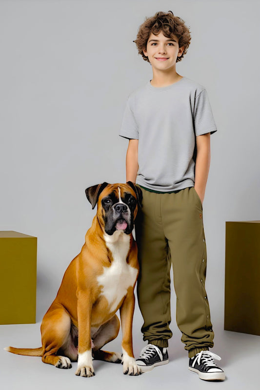 Adaptive Kids Jogger Sweatpants, Adjustable Elastic waist, Full Side Zipper for Easy Undressing
