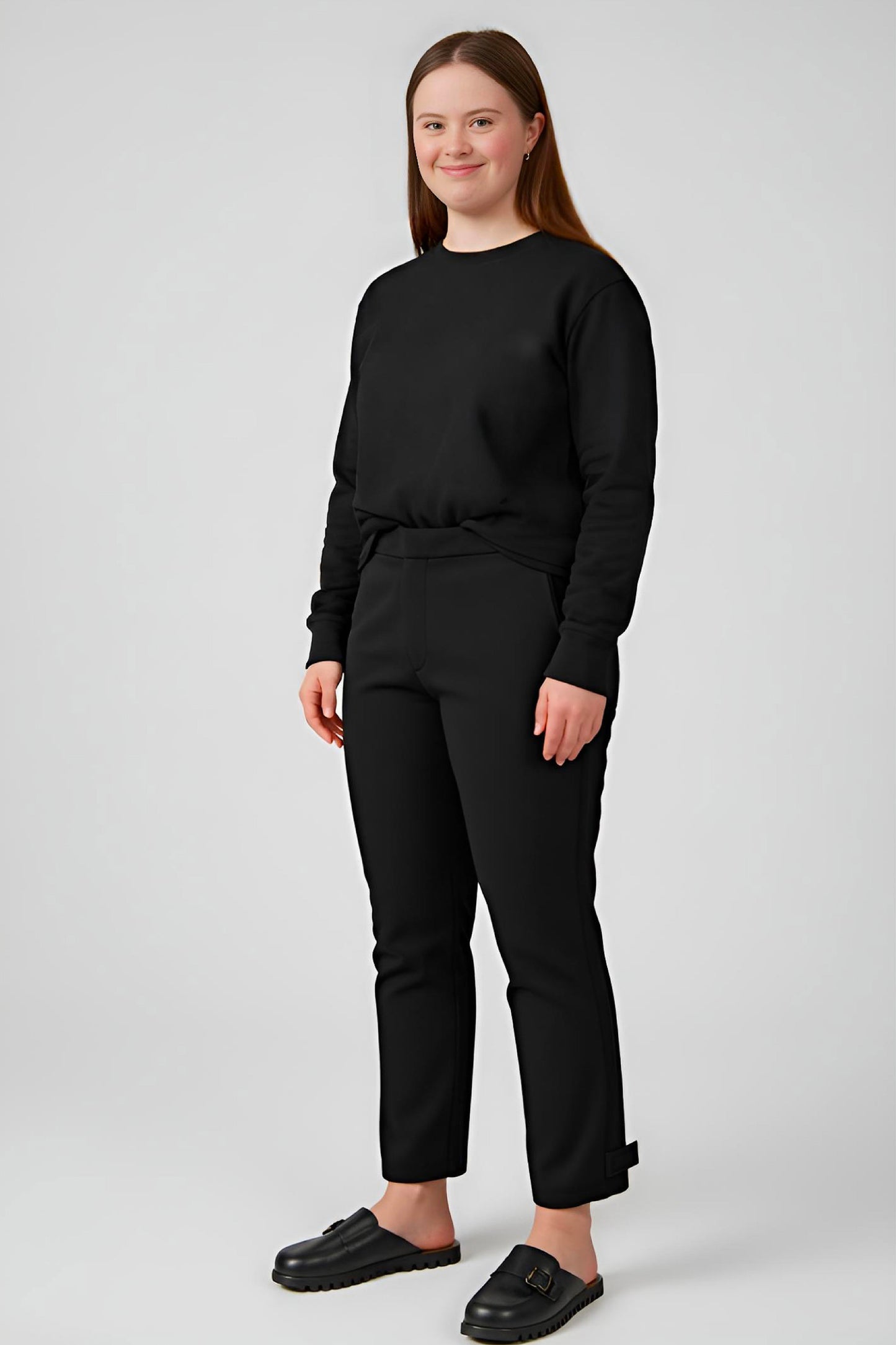 Women's Adaptive Clothing: Stretch Trousers Pant, Elastic Waistband, Side Zipper for Easy Dressing