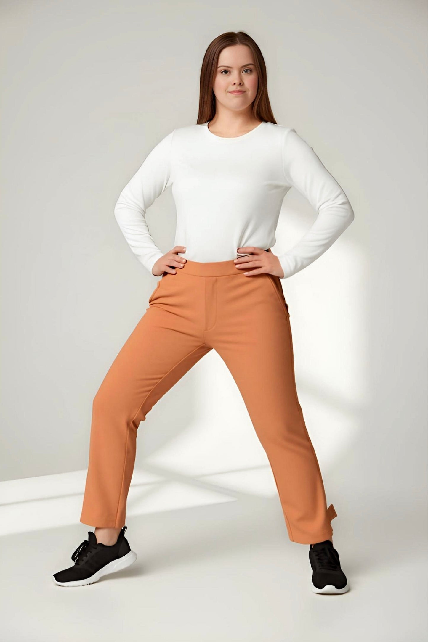 Women's Adaptive Clothing: Stretch Trousers Pant, Elastic Waistband, Side Zipper for Easy Dressing