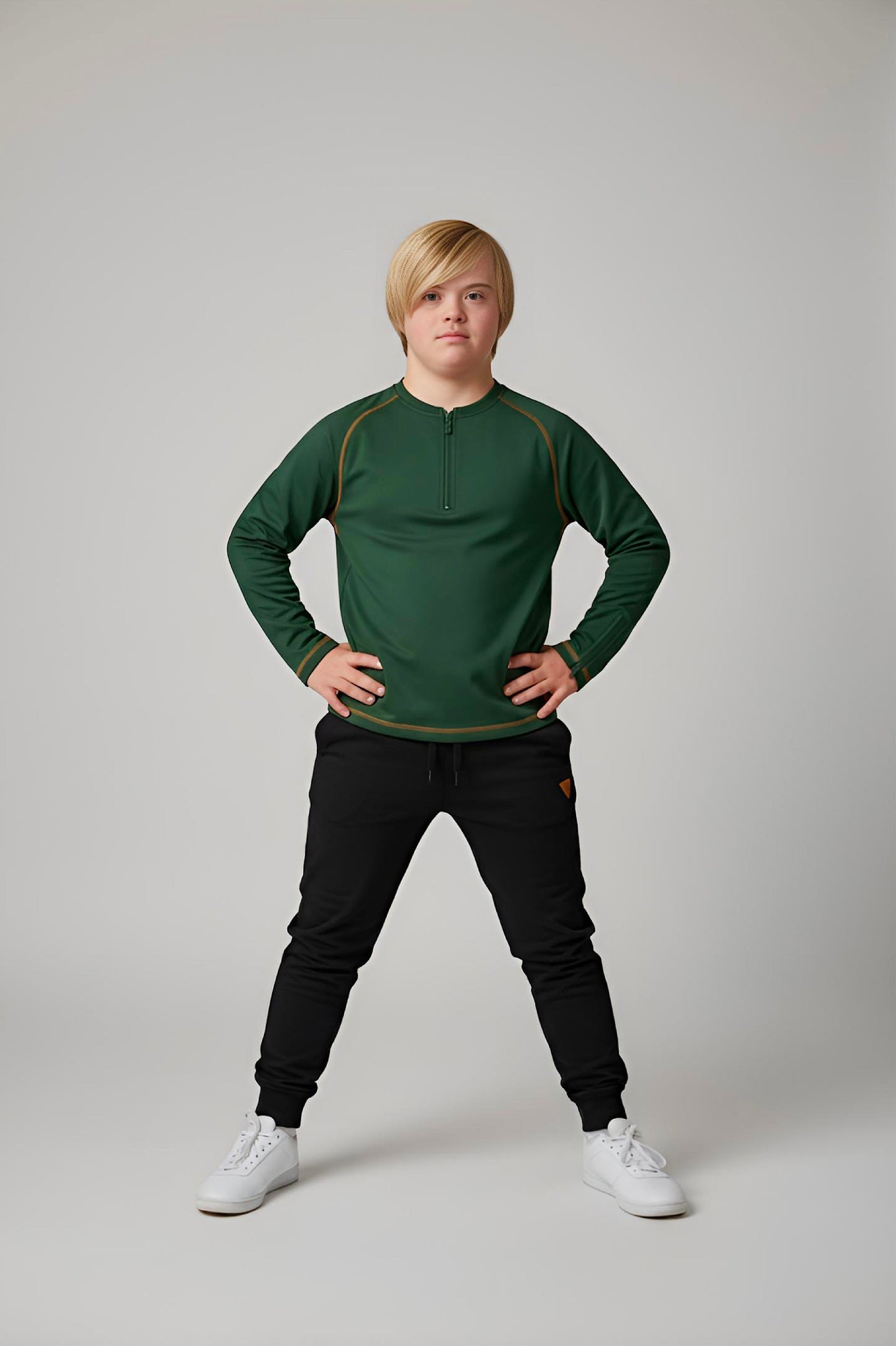 Adaptive Kids Soft Cotton Top, with Front Zipper & Easy-Undressing Sleeves