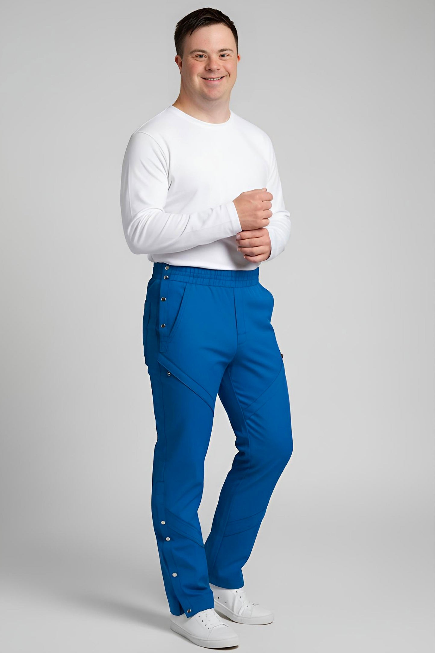 Men's Adaptive Clothing Pant - High-Quality Soft Fabric and Full Waistband Elastic - Side Seam with a Zipper Allows Easy Undressing