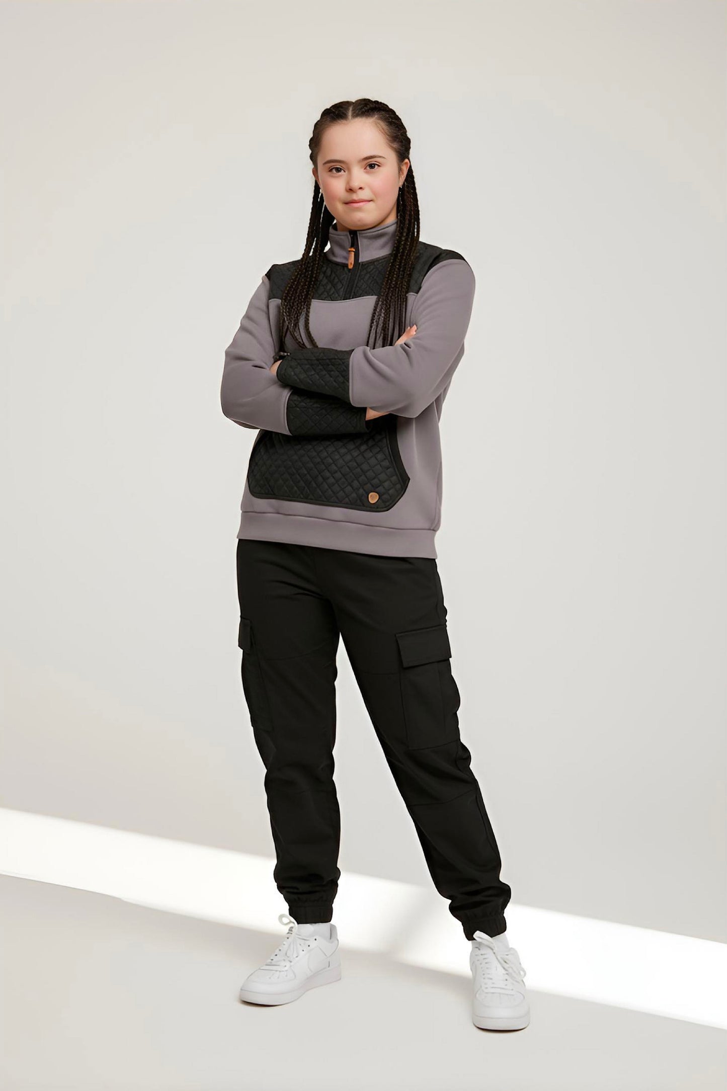Adaptive Kids Unisex Sweatshirt: Front Zipper and Easy-Undressing Sleeves