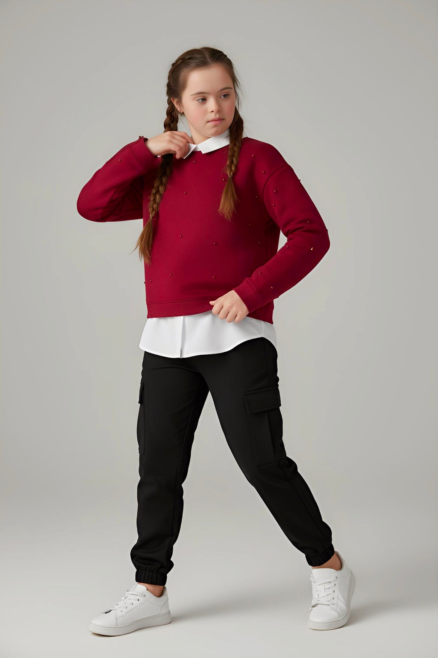 Adaptive Kids Dolman Sleeve Sweatshirt with Back Zipper For Easy Dressing