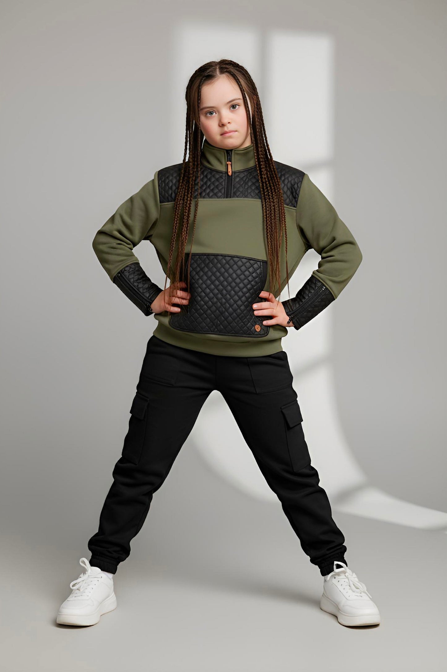 Adaptive Kids Unisex Sweatshirt: Front Zipper and Easy-Undressing Sleeves
