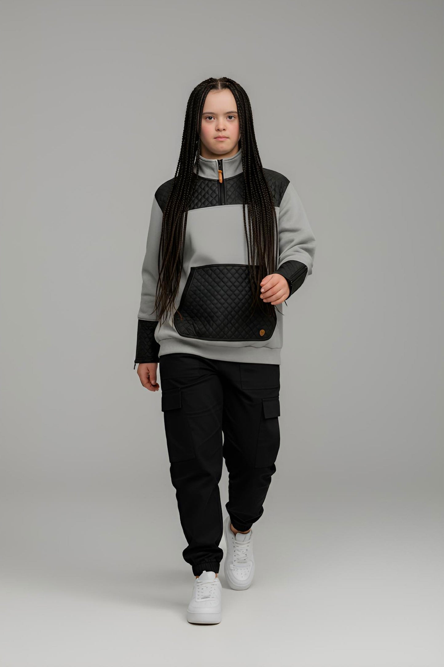 Adaptive Kids Unisex Sweatshirt: Front Zipper and Easy-Undressing Sleeves