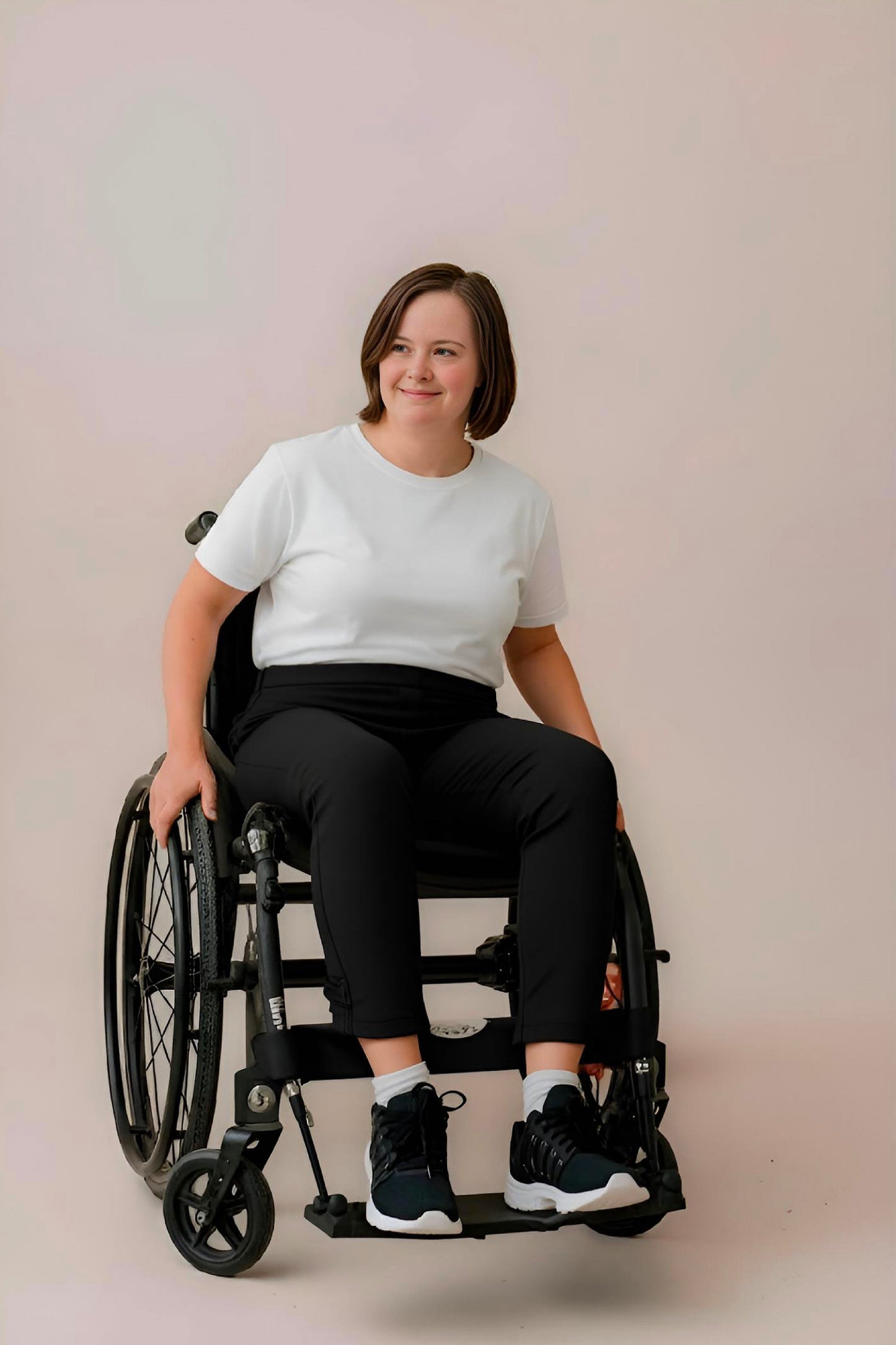 Women's Adaptive Clothing: Stretch Trousers Pant, Elastic Waistband, Side Zipper for Easy Dressing