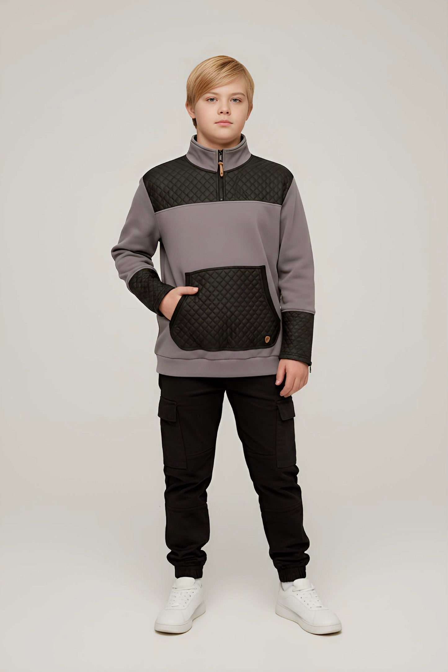 Adaptive Kids Unisex Sweatshirt: Front Zipper and Easy-Undressing Sleeves