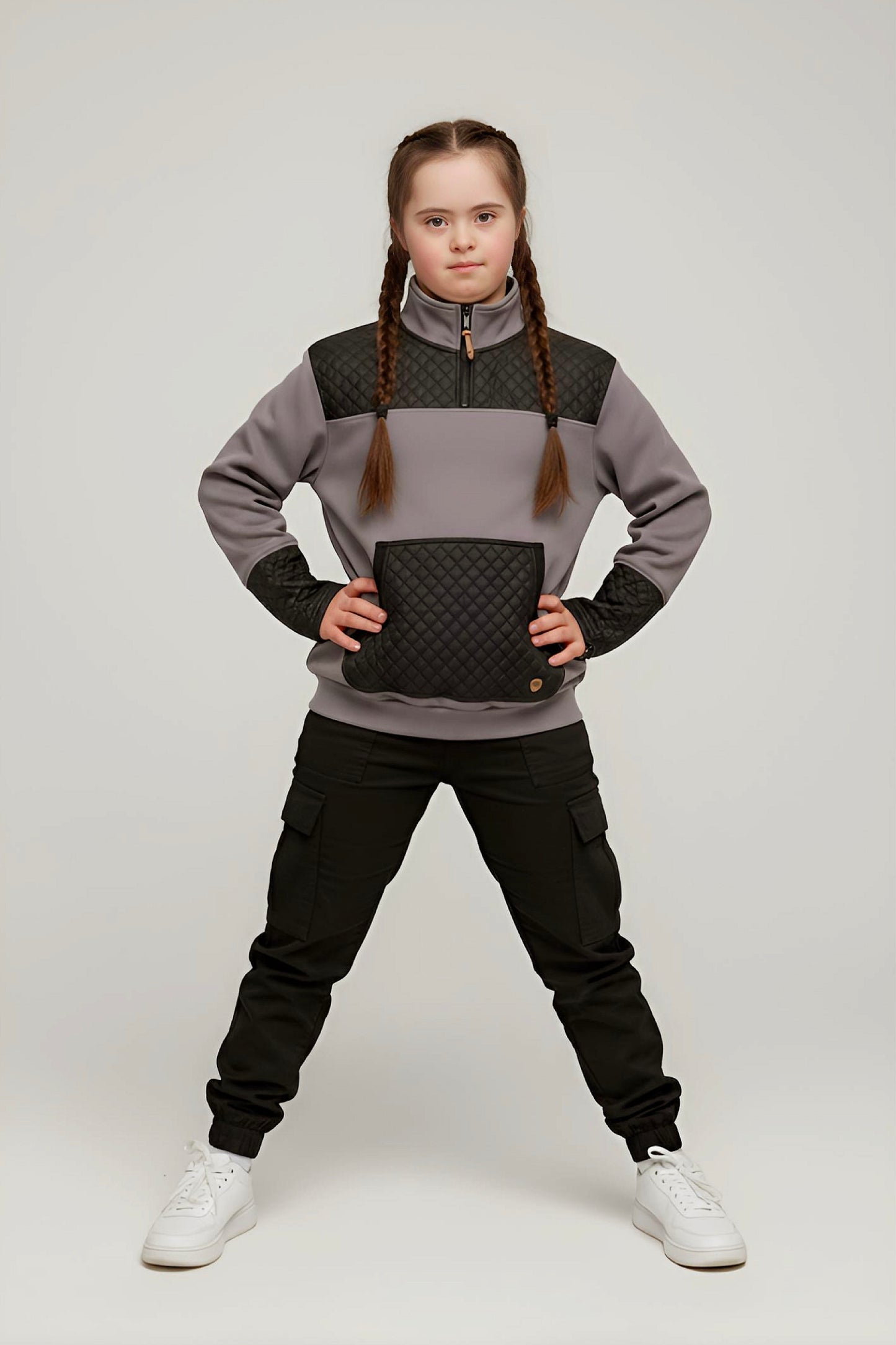 Adaptive Kids Unisex Sweatshirt: Front Zipper and Easy-Undressing Sleeves