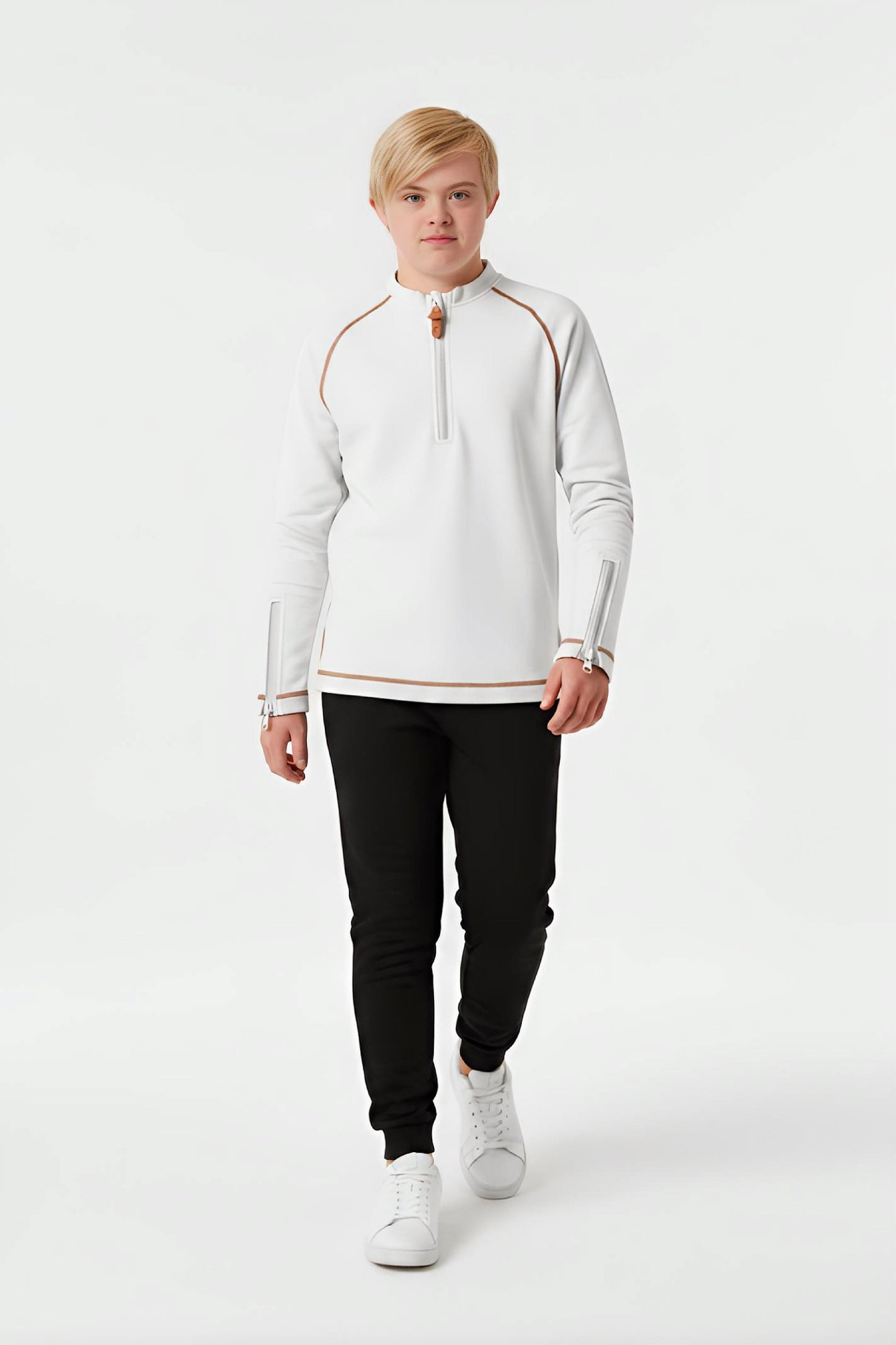 Adaptive Kids Soft Cotton Top, with Front Zipper & Easy-Undressing Sleeves