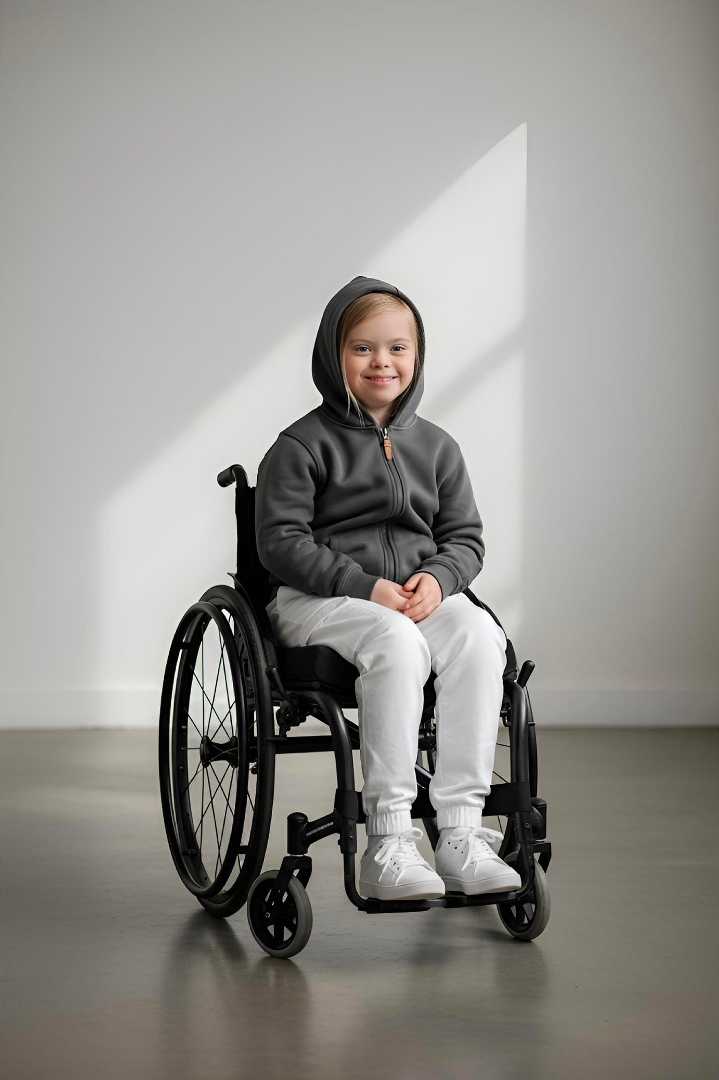 Adaptive Kids Hoodie: Front Magnetic Zipper and Easy-Undressing Sleeves