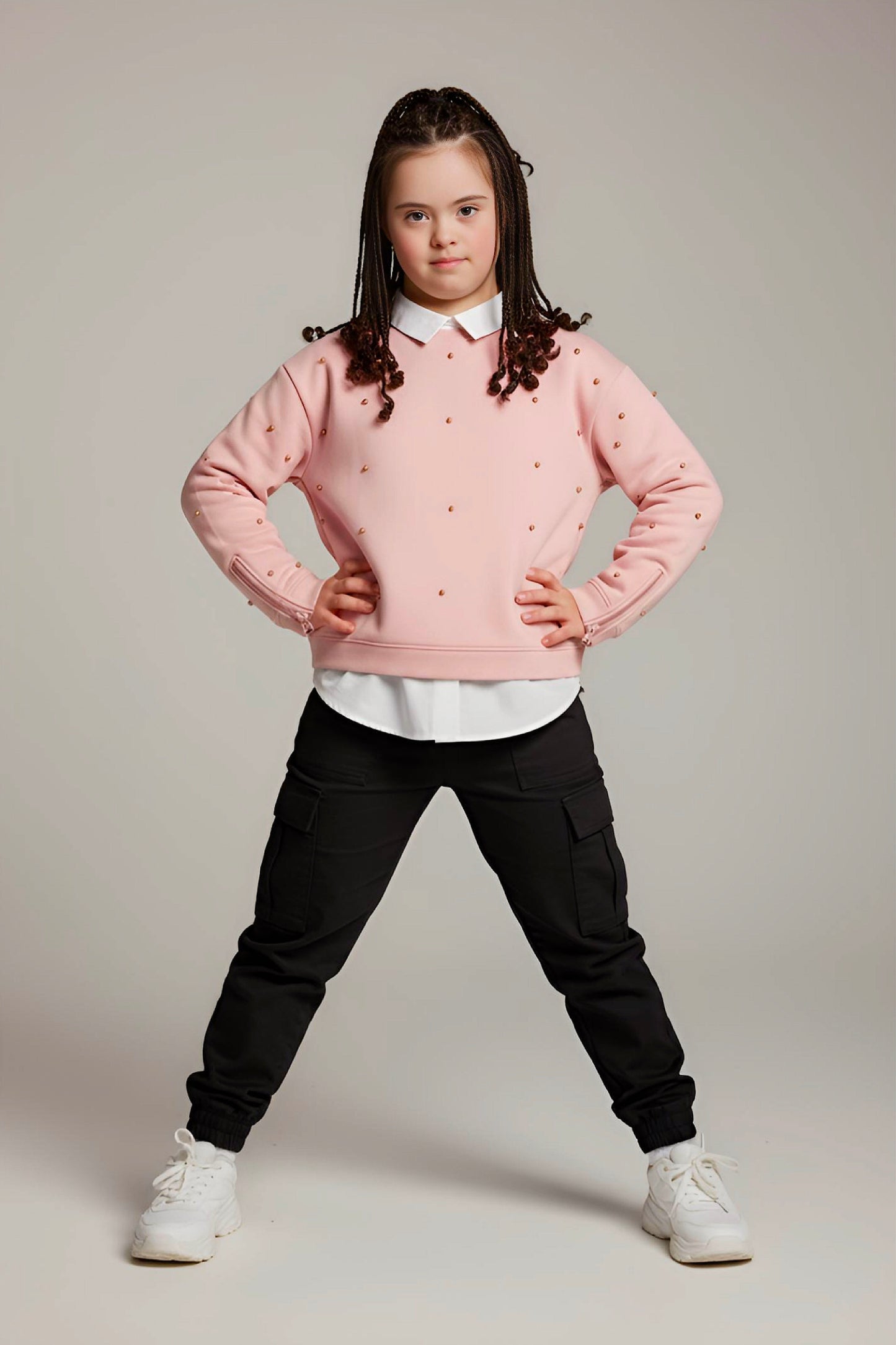 Adaptive Kids Dolman Sleeve Sweatshirt with Back Zipper For Easy Dressing