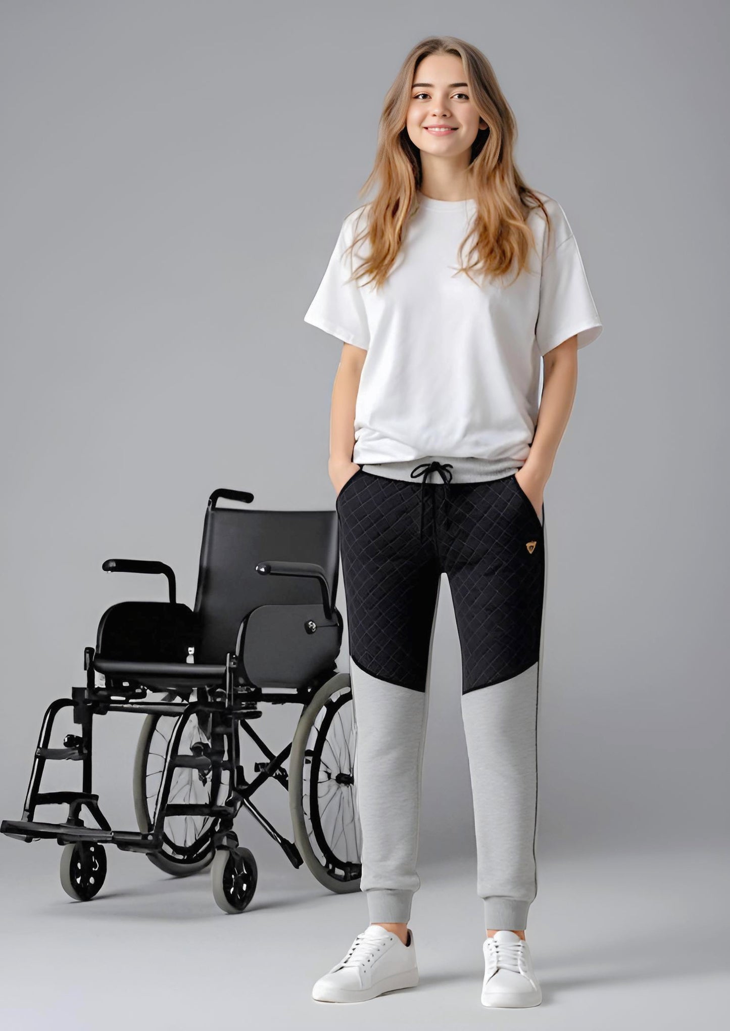 Adaptive Kids Pants with Elastic Waist & Full Side Zipper for Easy Undressing