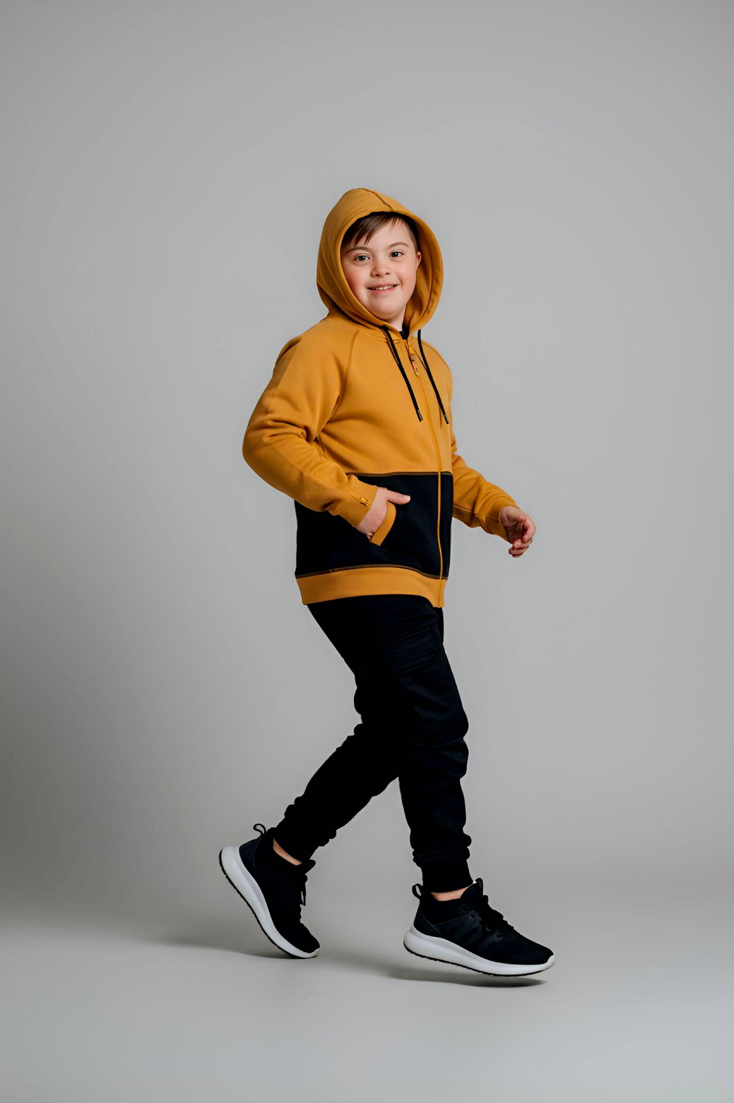 Adaptive Kids Hoodie with Magnetic Zipper & Easy-Undress Sleeves