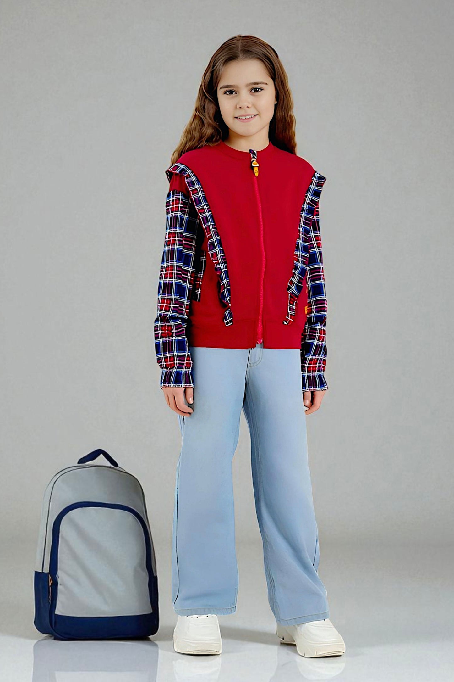 Adaptive Kids Sweatshirt, with Pockets, Magnetic Zipper & Easy-Undressing Sleeves