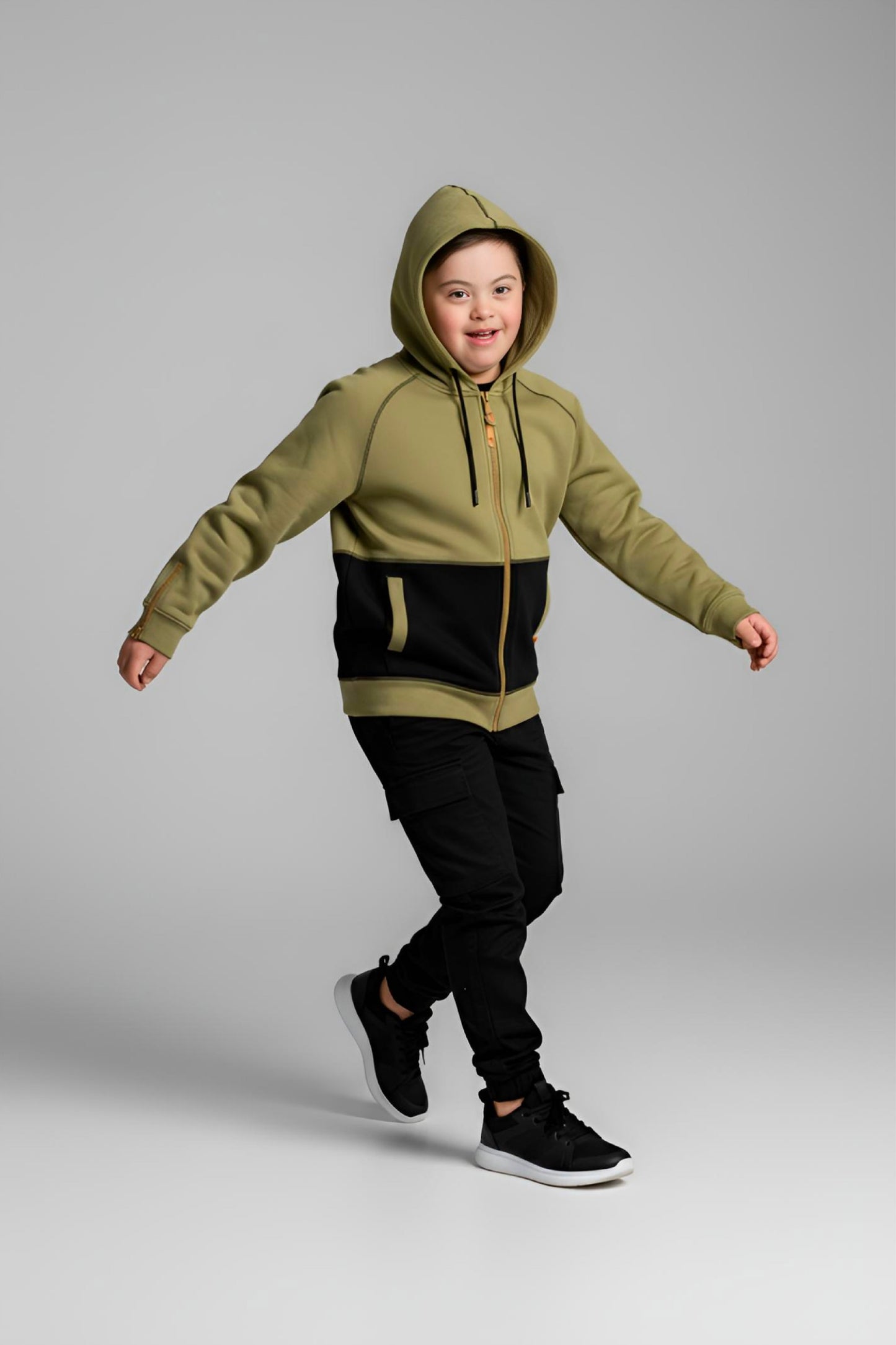 Adaptive Kids Hoodie with Magnetic Zipper & Easy-Undress Sleeves