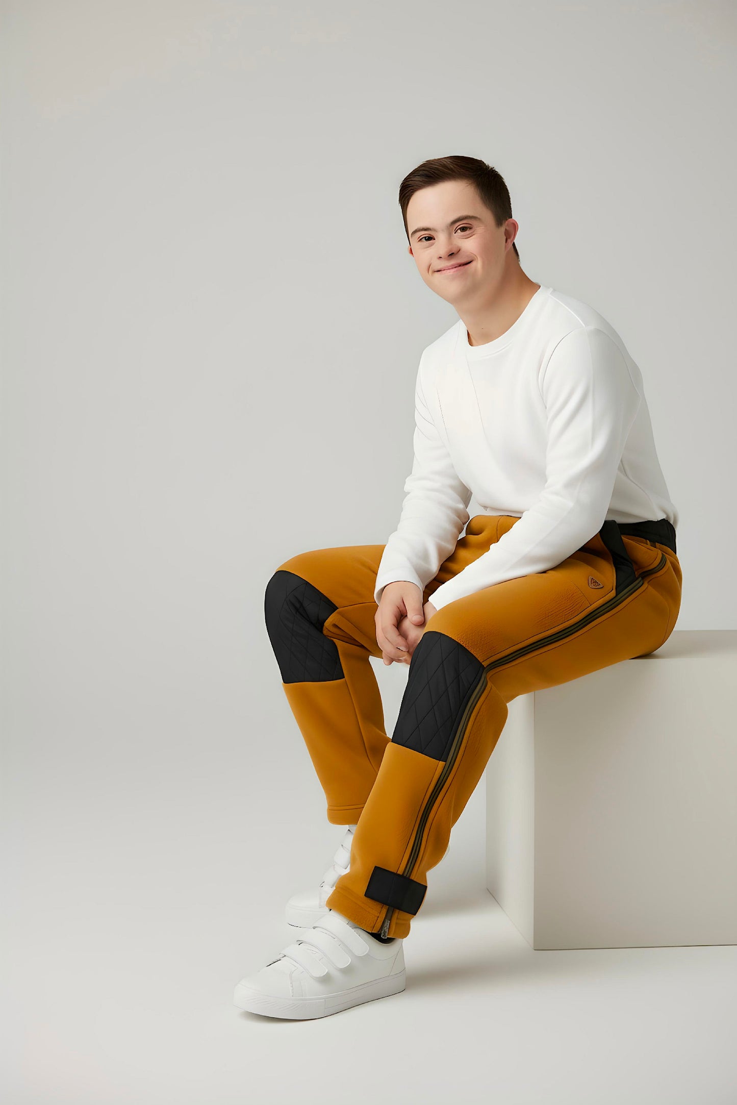 Adaptive Kids Polar Pants, Adjustable Waist, Knee Insert & Full Zipper for Easy Undressing