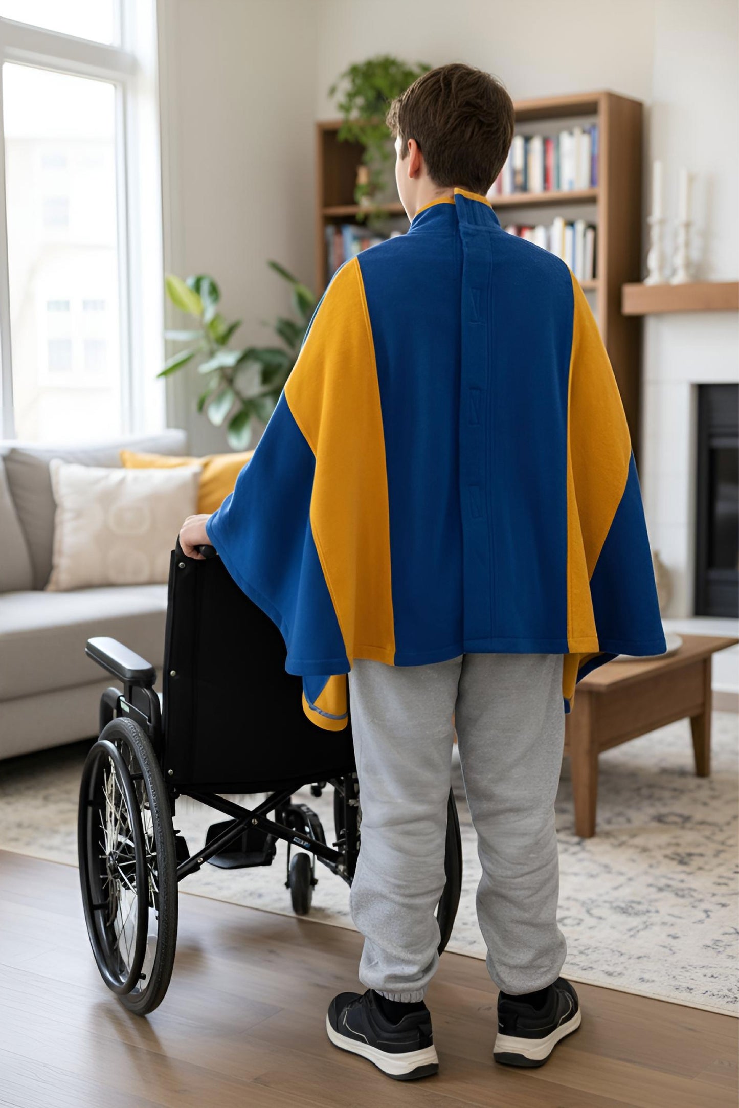 Easy-Wear Adaptive Unisex Poncho for Kids and Teens