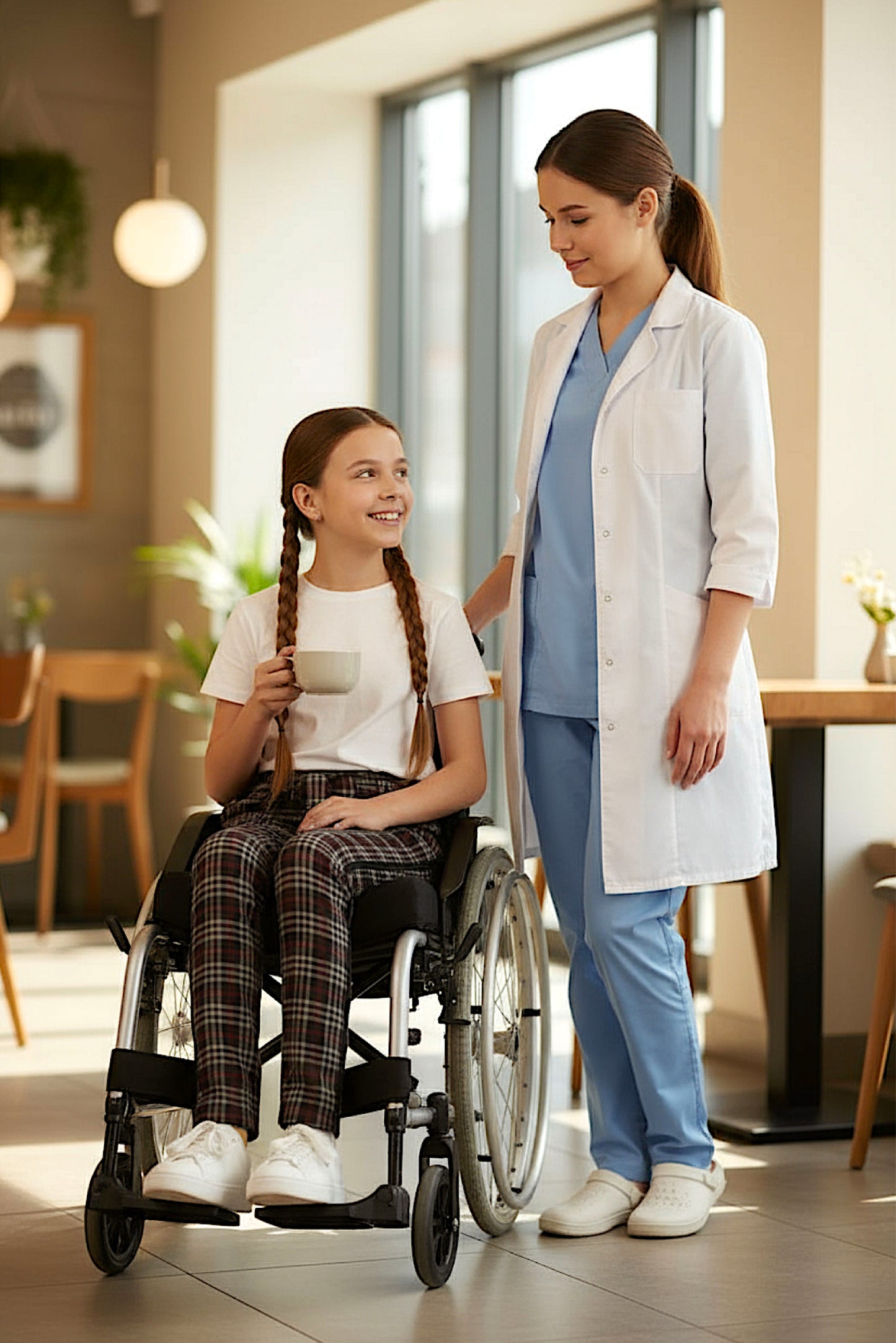 Adaptive Kids Stretch Pants: Elastic Waistband, Full Side Zipper for Easy Undressing