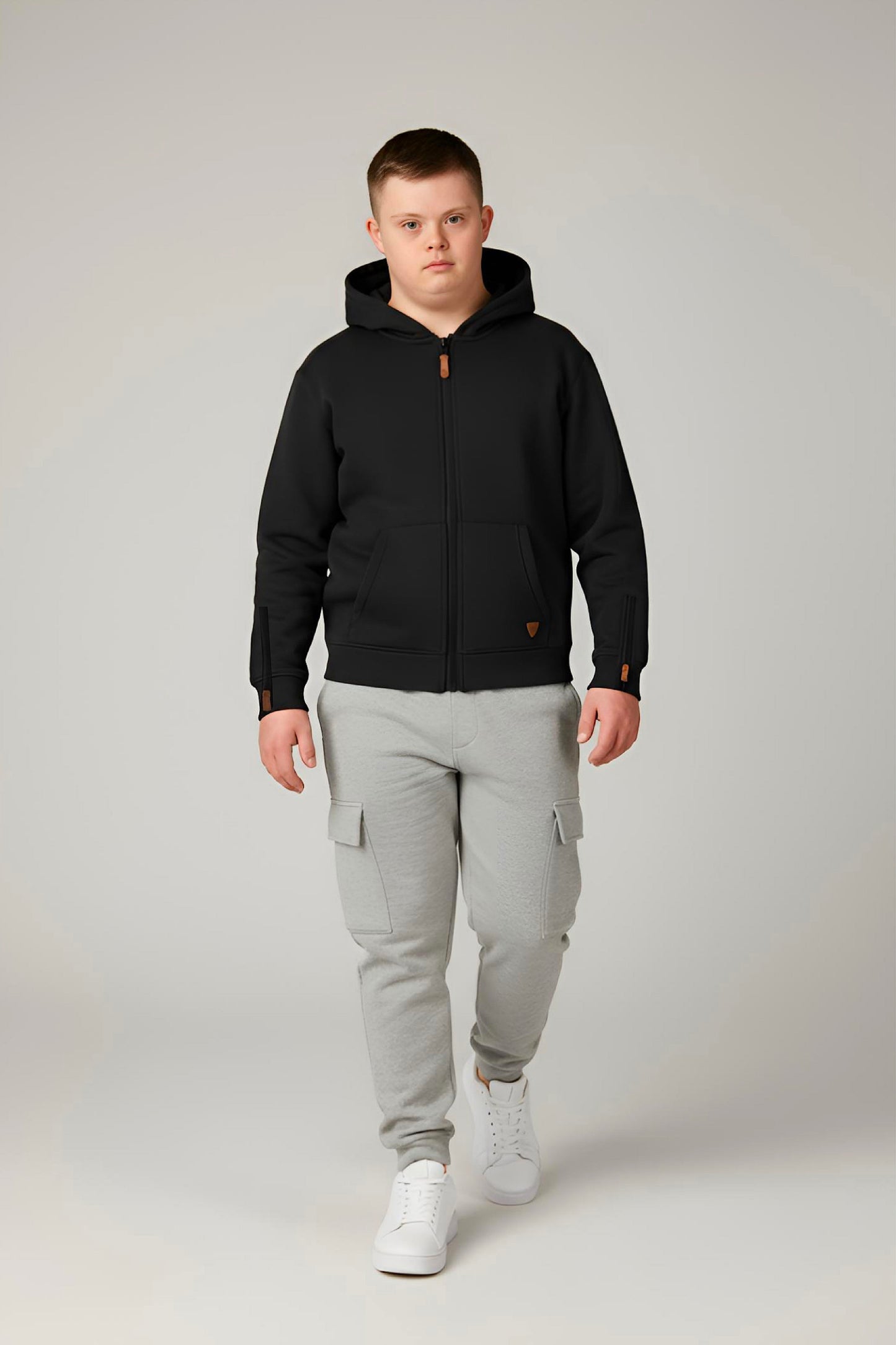 Adaptive Kids Hoodie: Front Magnetic Zipper and Easy-Undressing Sleeves