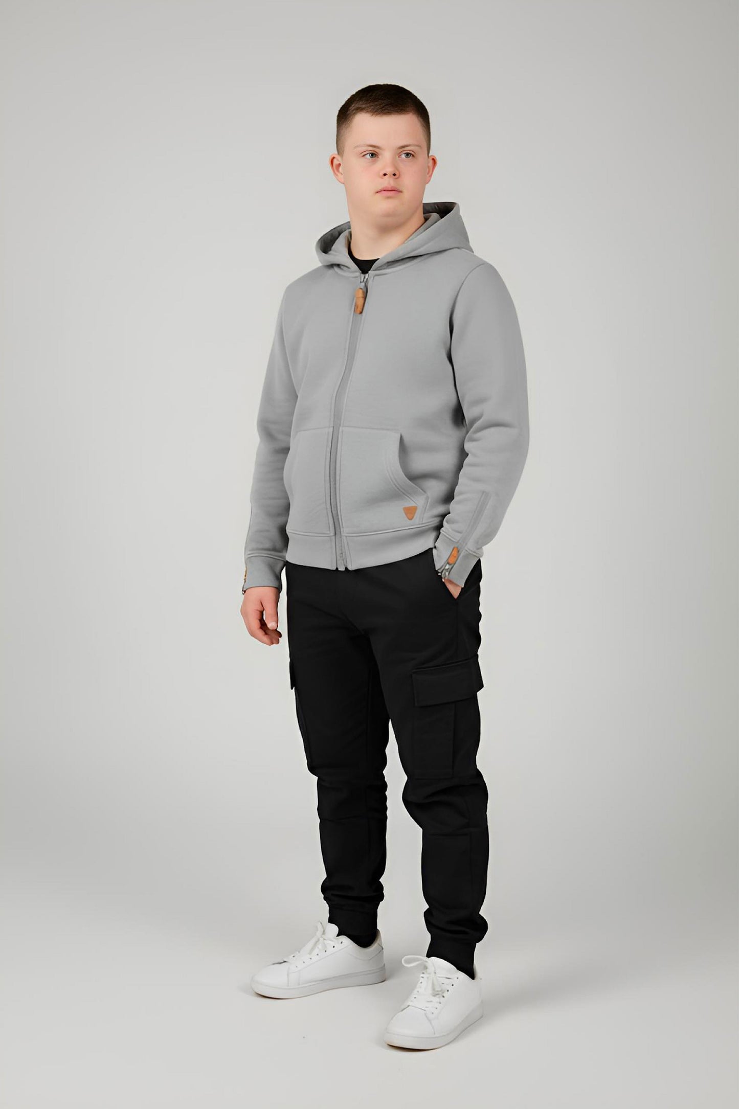 Adaptive Kids Hoodie: Front Magnetic Zipper and Easy-Undressing Sleeves