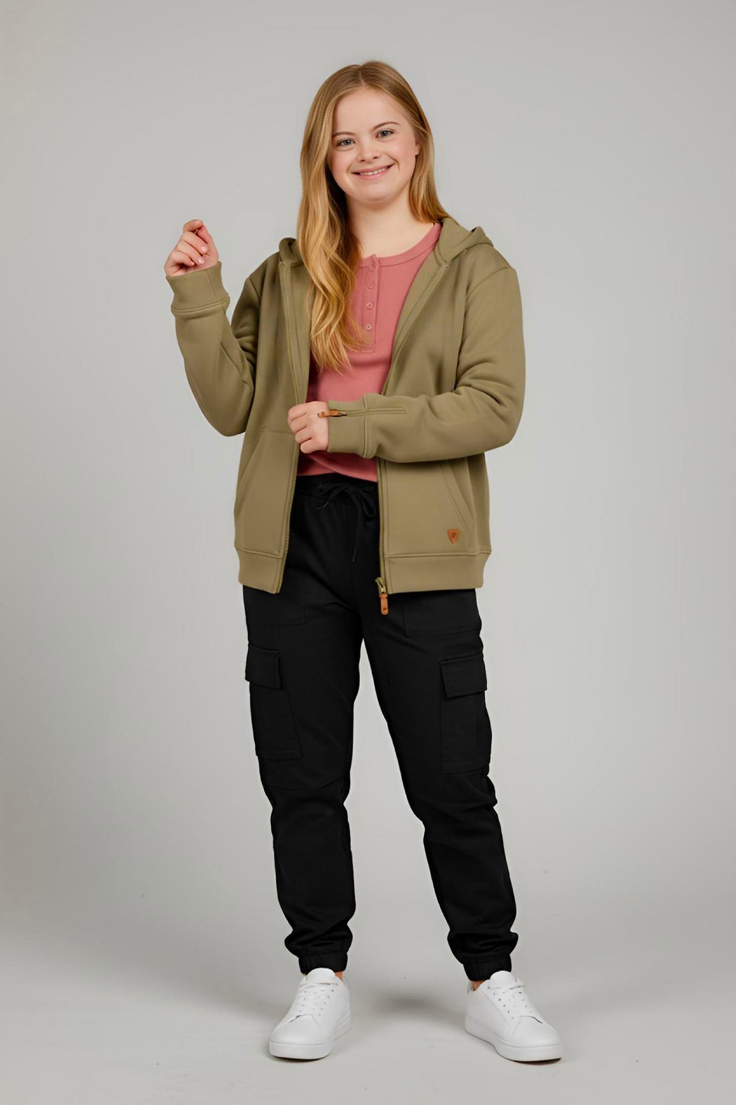 Adaptive Kids Hoodie: Front Magnetic Zipper and Easy-Undressing Sleeves