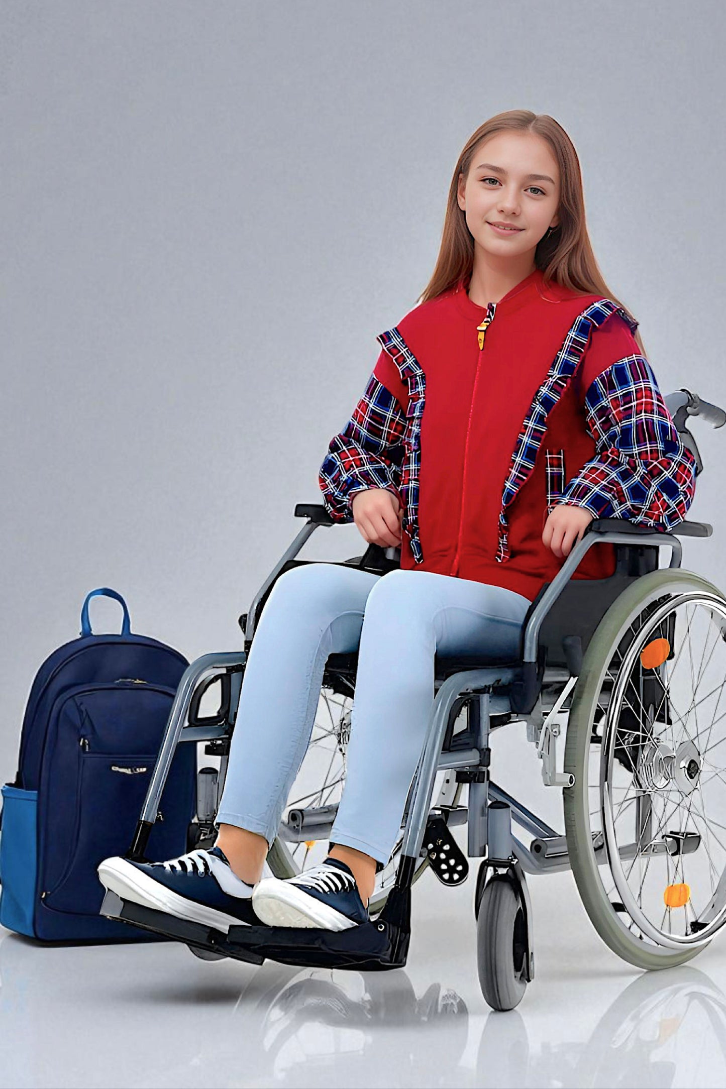 Adaptive Kids Sweatshirt, with Pockets, Magnetic Zipper & Easy-Undressing Sleeves