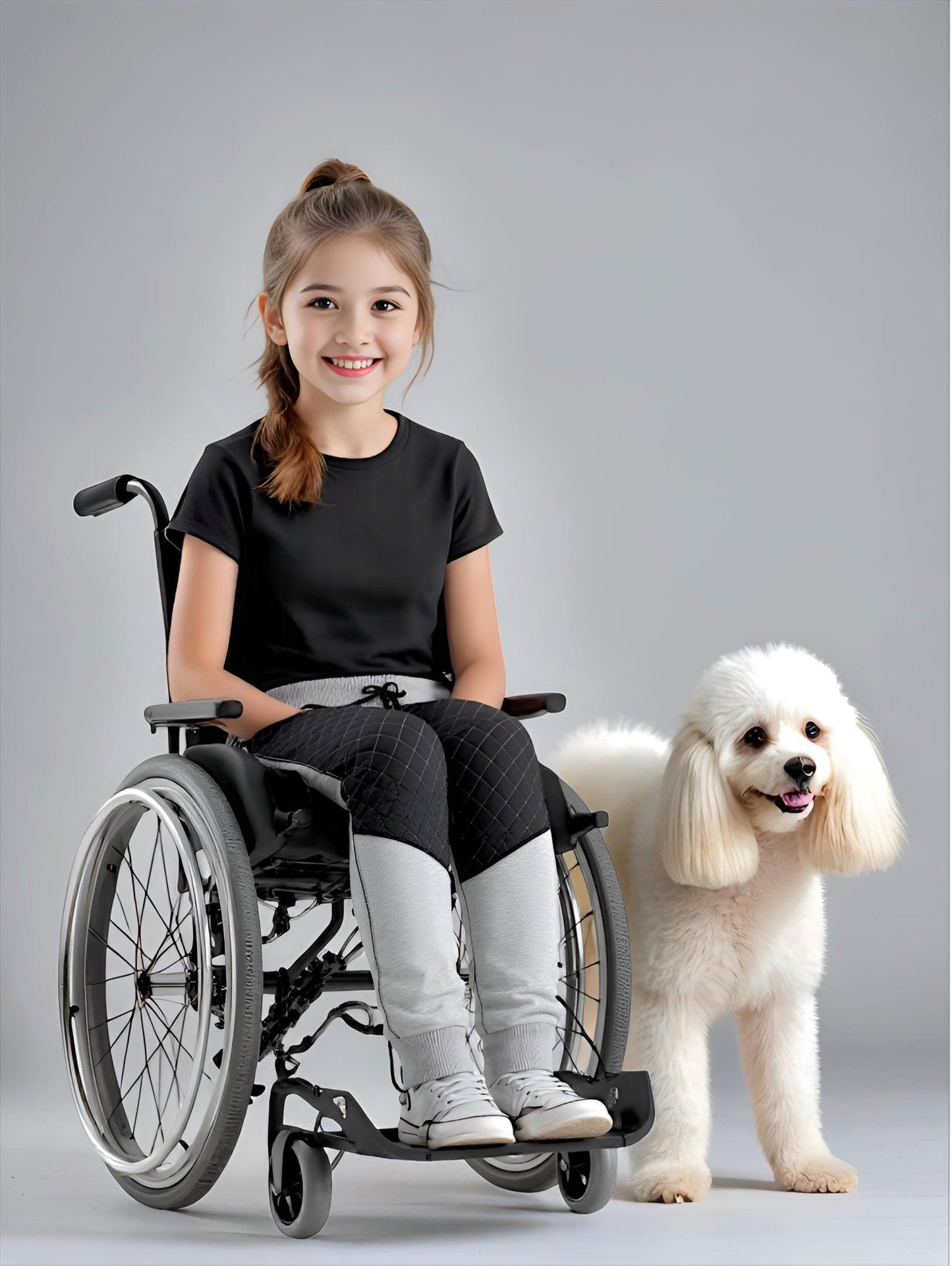 Adaptive Kids Pants with Elastic Waist & Full Side Zipper for Easy Undressing