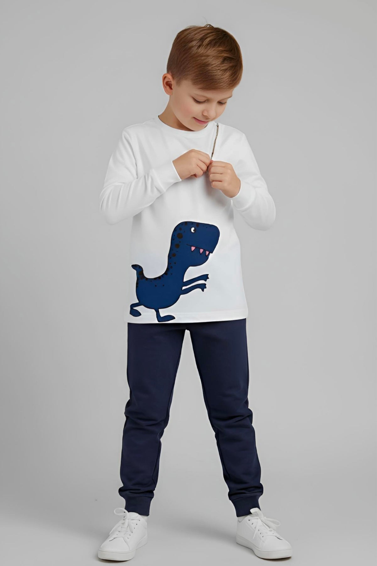 Adaptive Clothing: Dragon Print Kids’ Top with Two Front Neck Zippers
