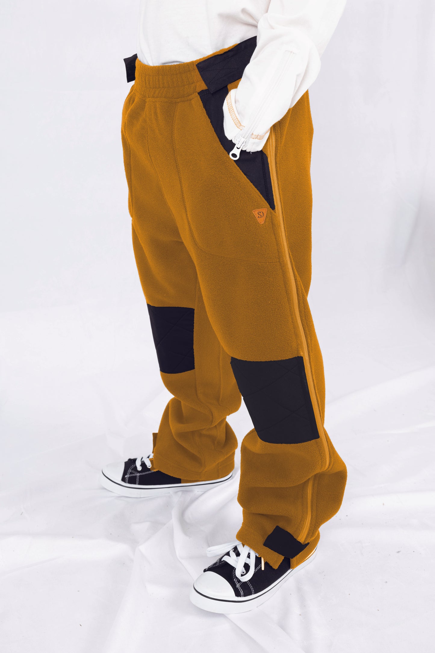 Adaptive Kids Polar Pants, Adjustable Waist, Knee Insert & Full Zipper for Easy Undressing