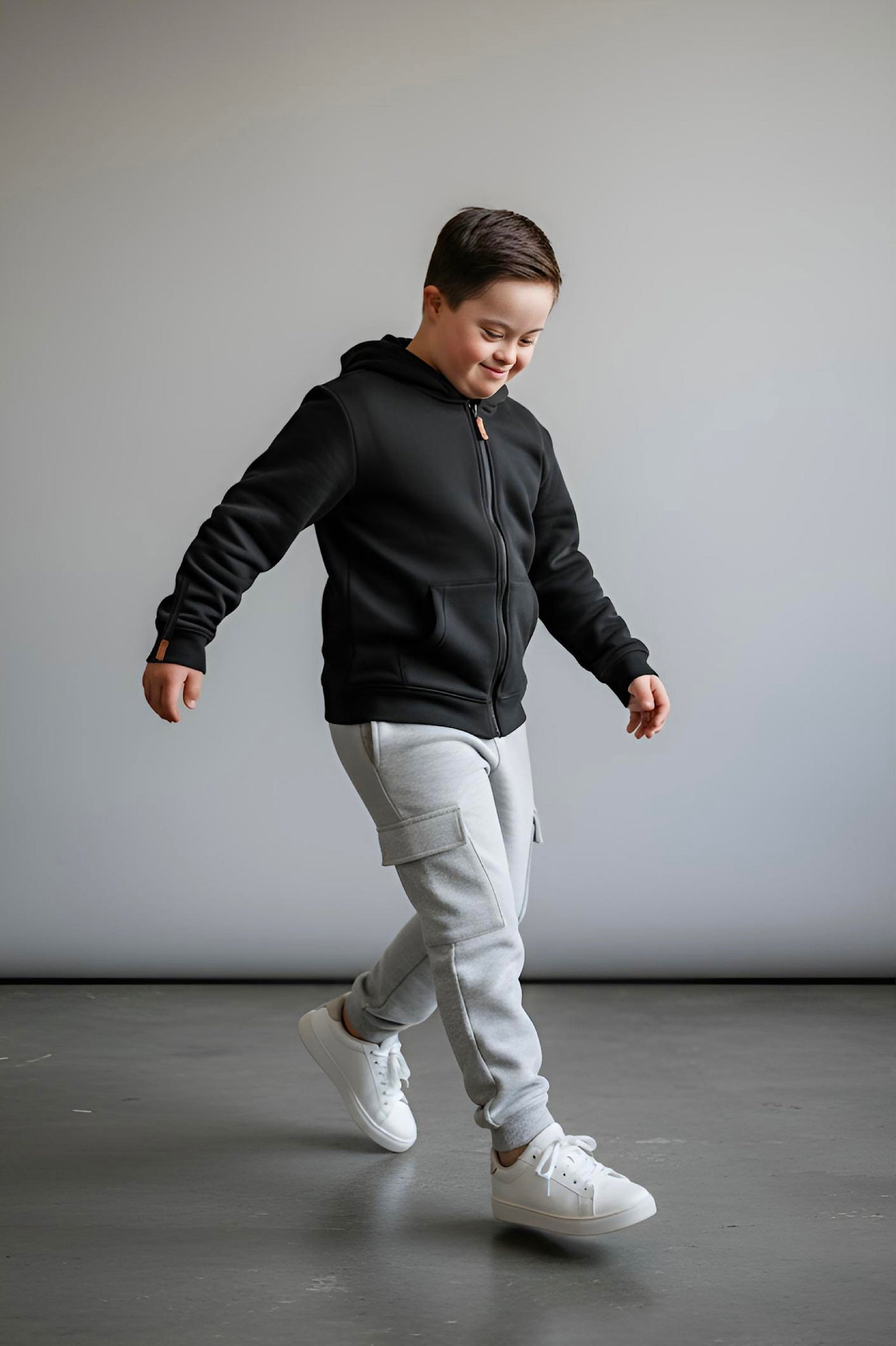 Adaptive Kids Hoodie: Front Magnetic Zipper and Easy-Undressing Sleeves