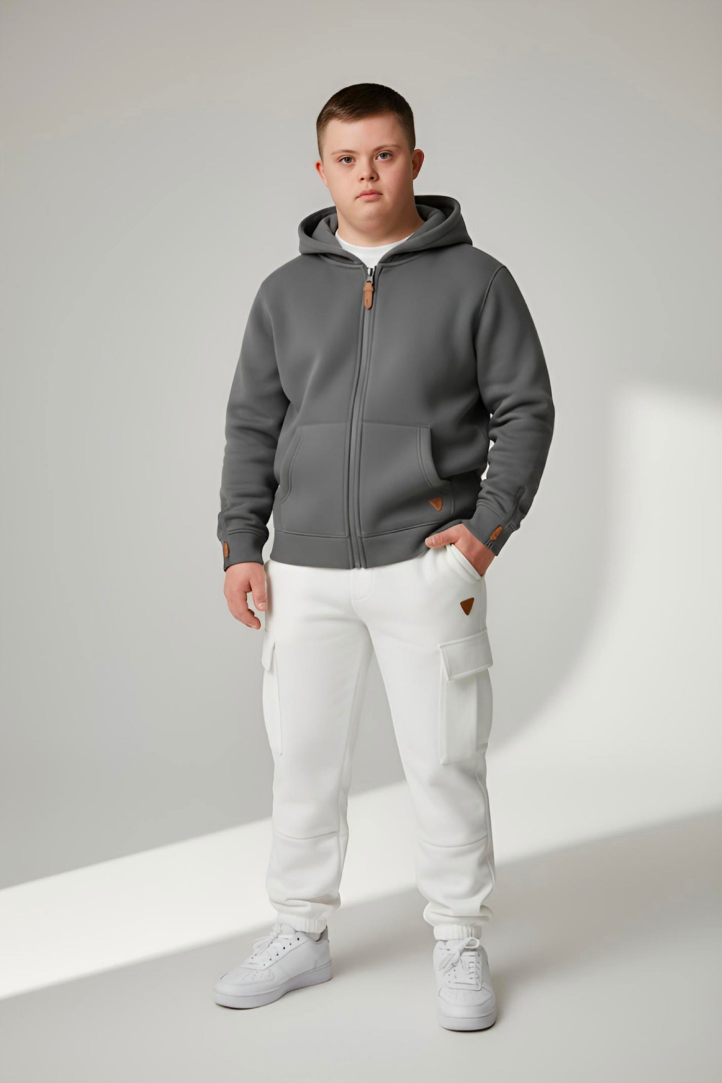 Adaptive Kids Hoodie: Front Magnetic Zipper and Easy-Undressing Sleeves