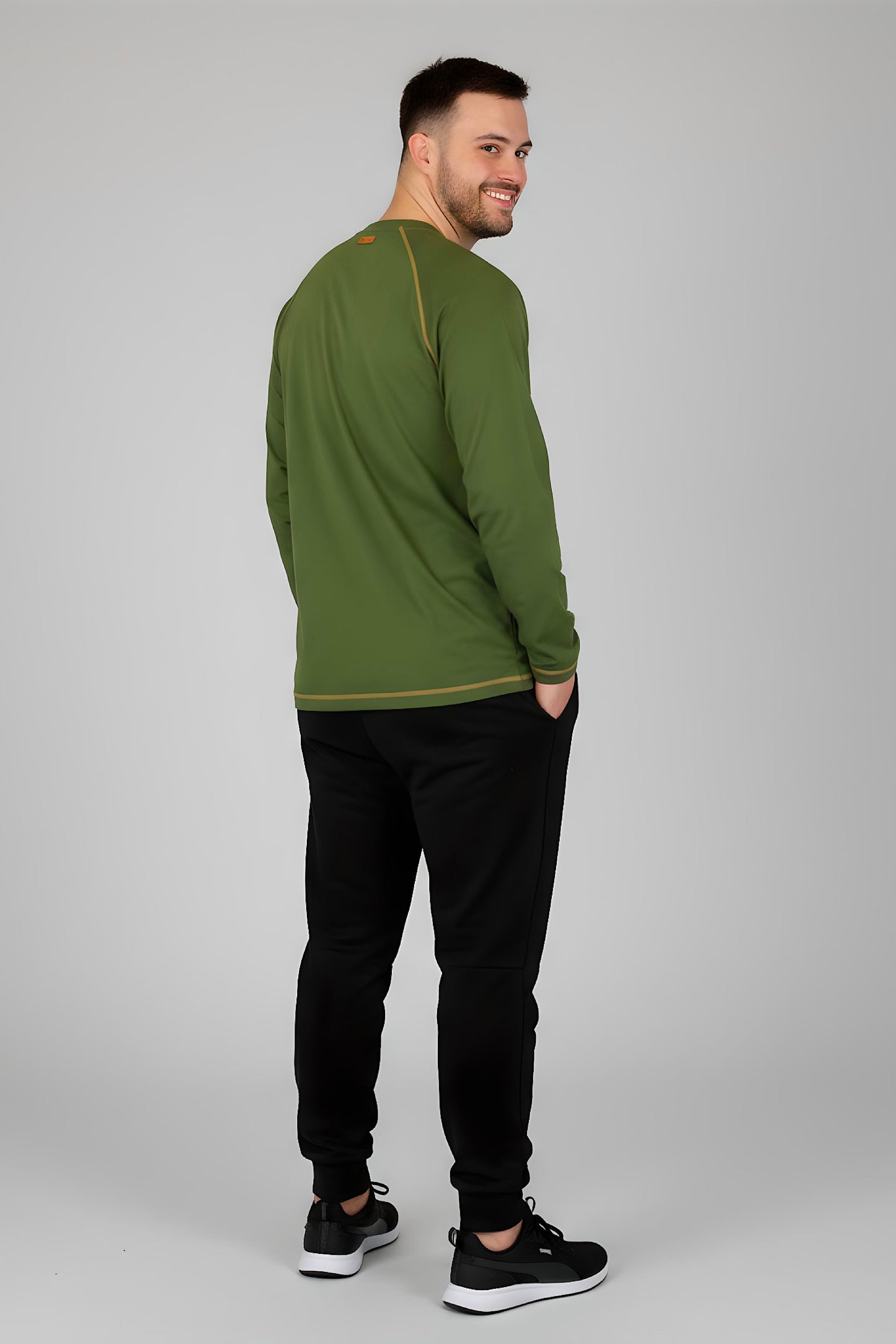 Men’s Adaptive Clothing Long Ragland Sleeve Soft Style Cotton Crow Neck Top, Half Zipper Front, Ragland Sleeve Zipper Easy Undressing