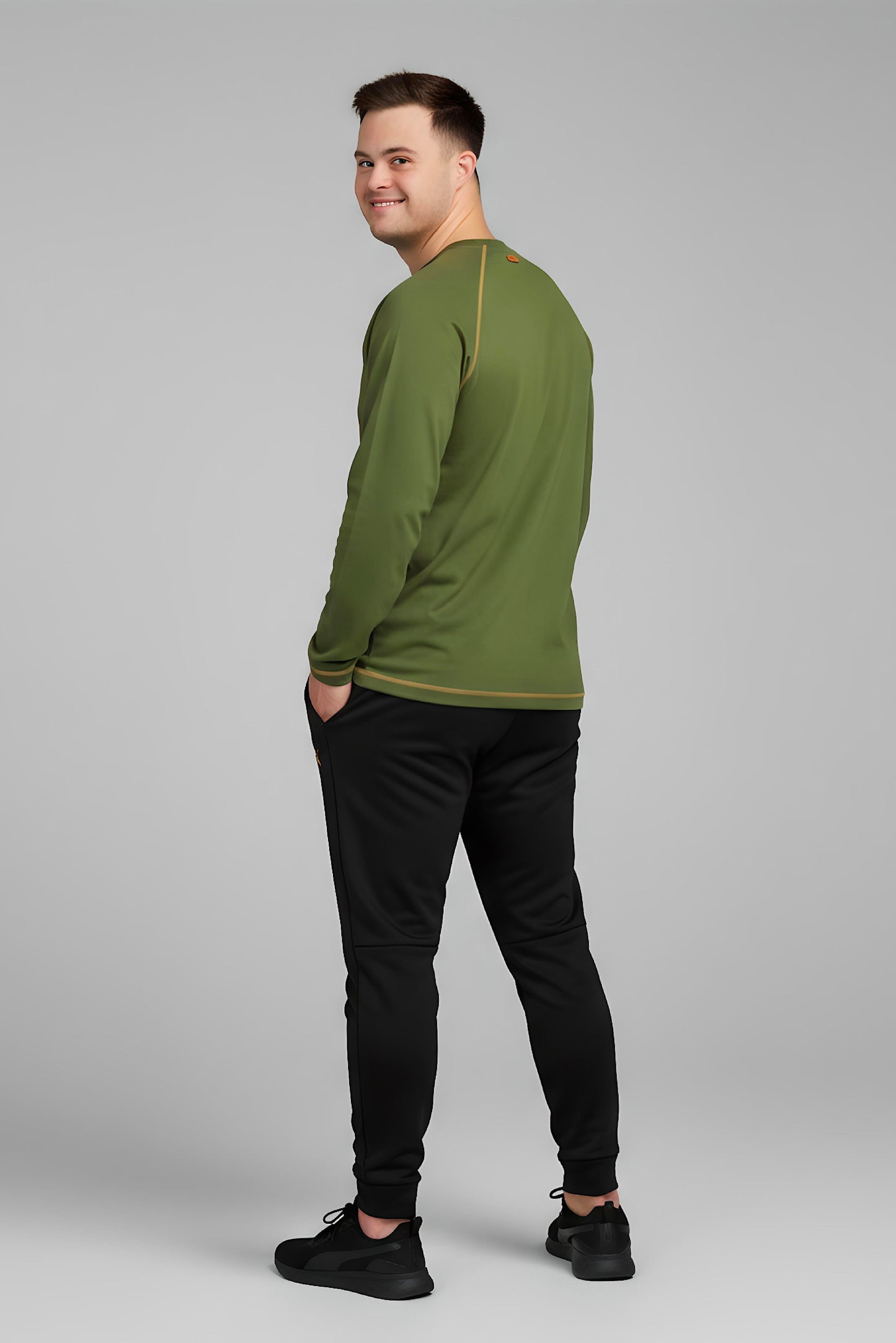 Men’s Adaptive Clothing Long Ragland Sleeve Soft Style Cotton Crow Neck Top, Half Zipper Front, Ragland Sleeve Zipper Easy Undressing