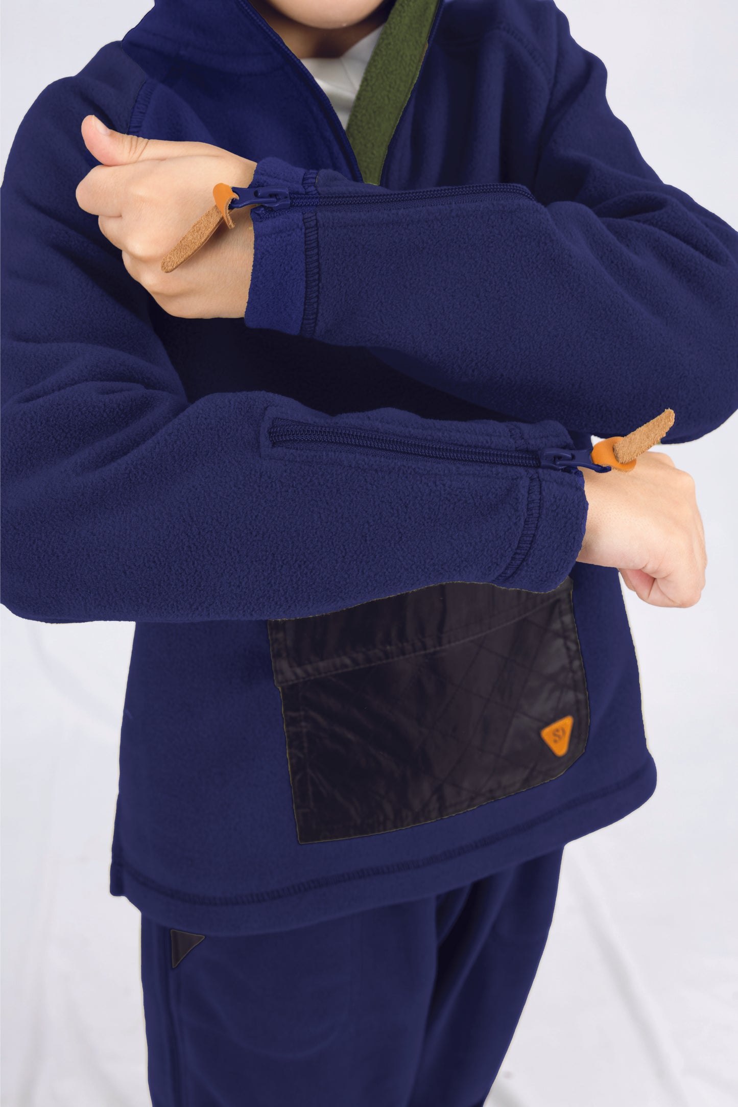 Adaptive Kids Pullover: Front Zipper, Cargo Pocket, Easy-Undressing Sleeves