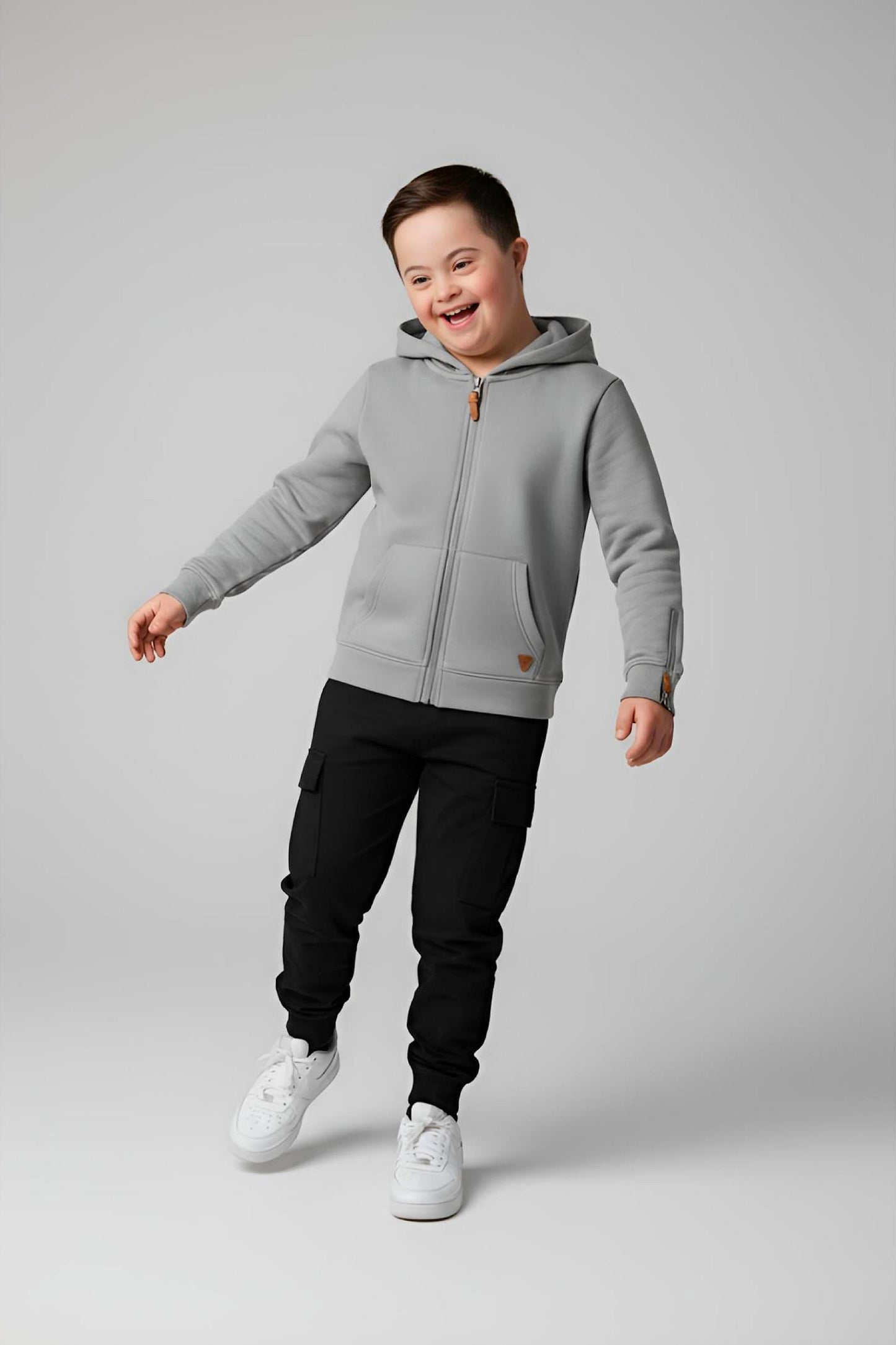 Adaptive Kids Hoodie: Front Magnetic Zipper and Easy-Undressing Sleeves
