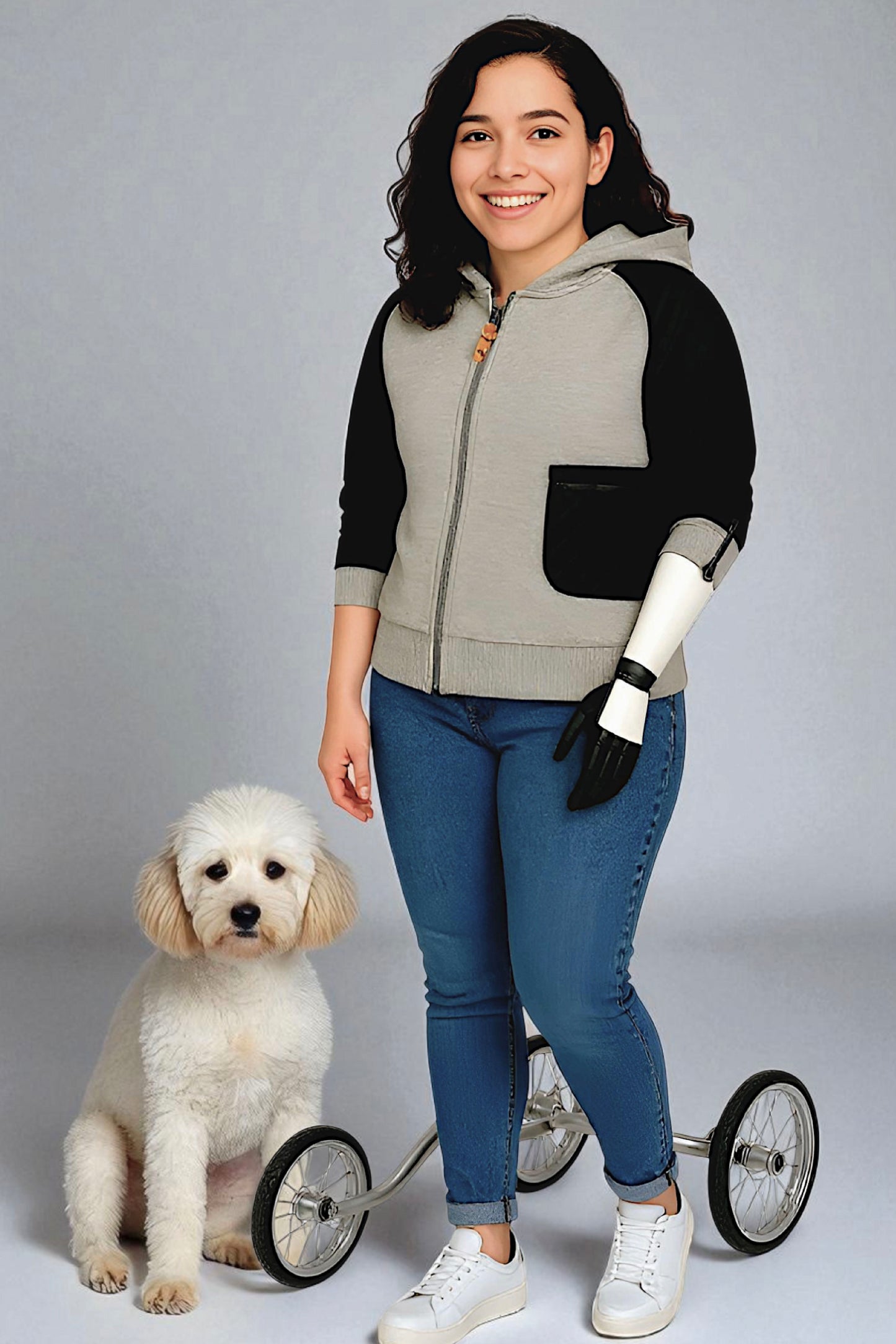 Adaptive Kids Hoodie, With Magnetic Zipper For Easy-Undressing, Fashion Sleeve & Pocket