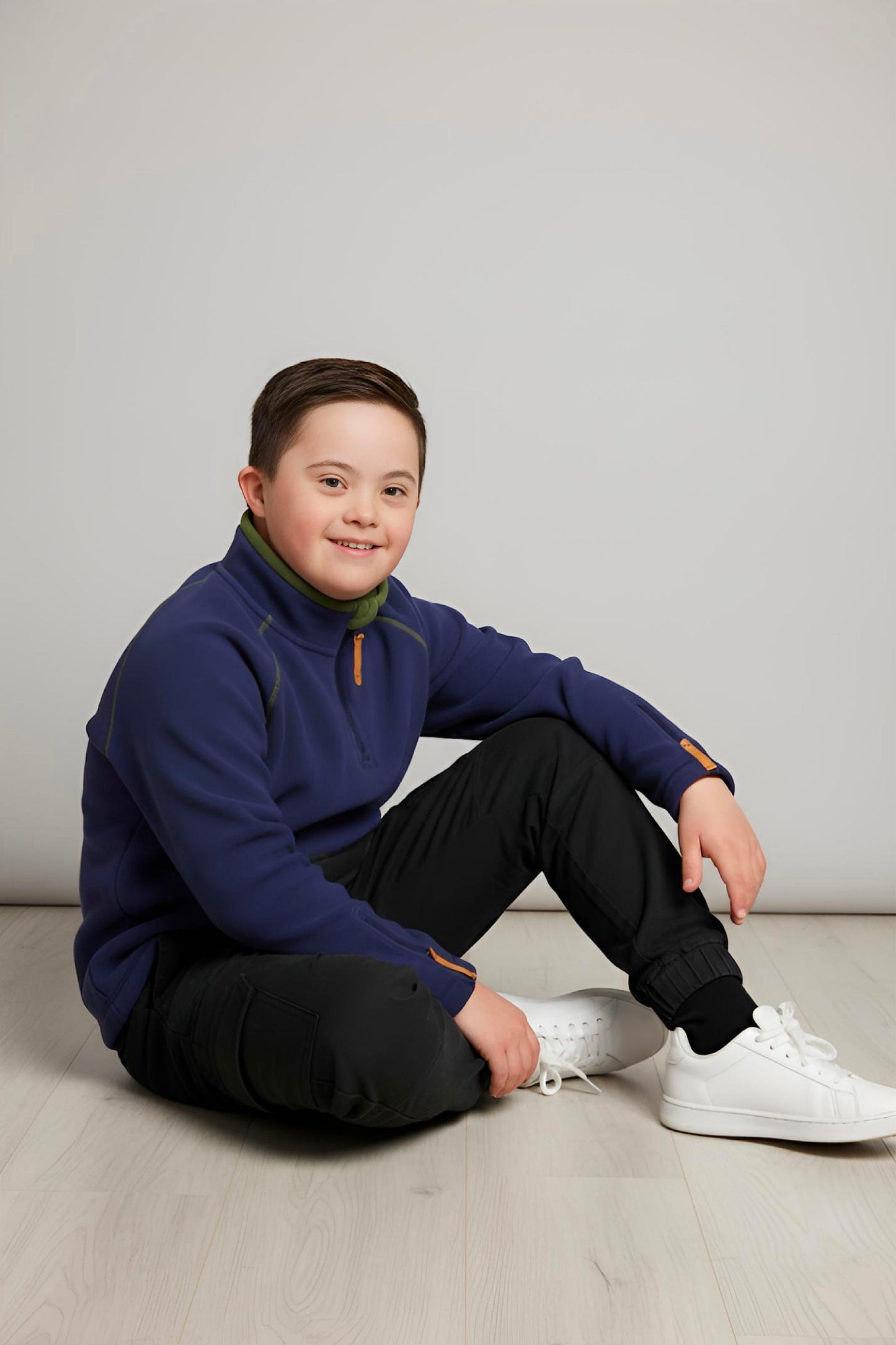 Adaptive Kids Pullover: Front Zipper, Cargo Pocket, Easy-Undressing Sleeves