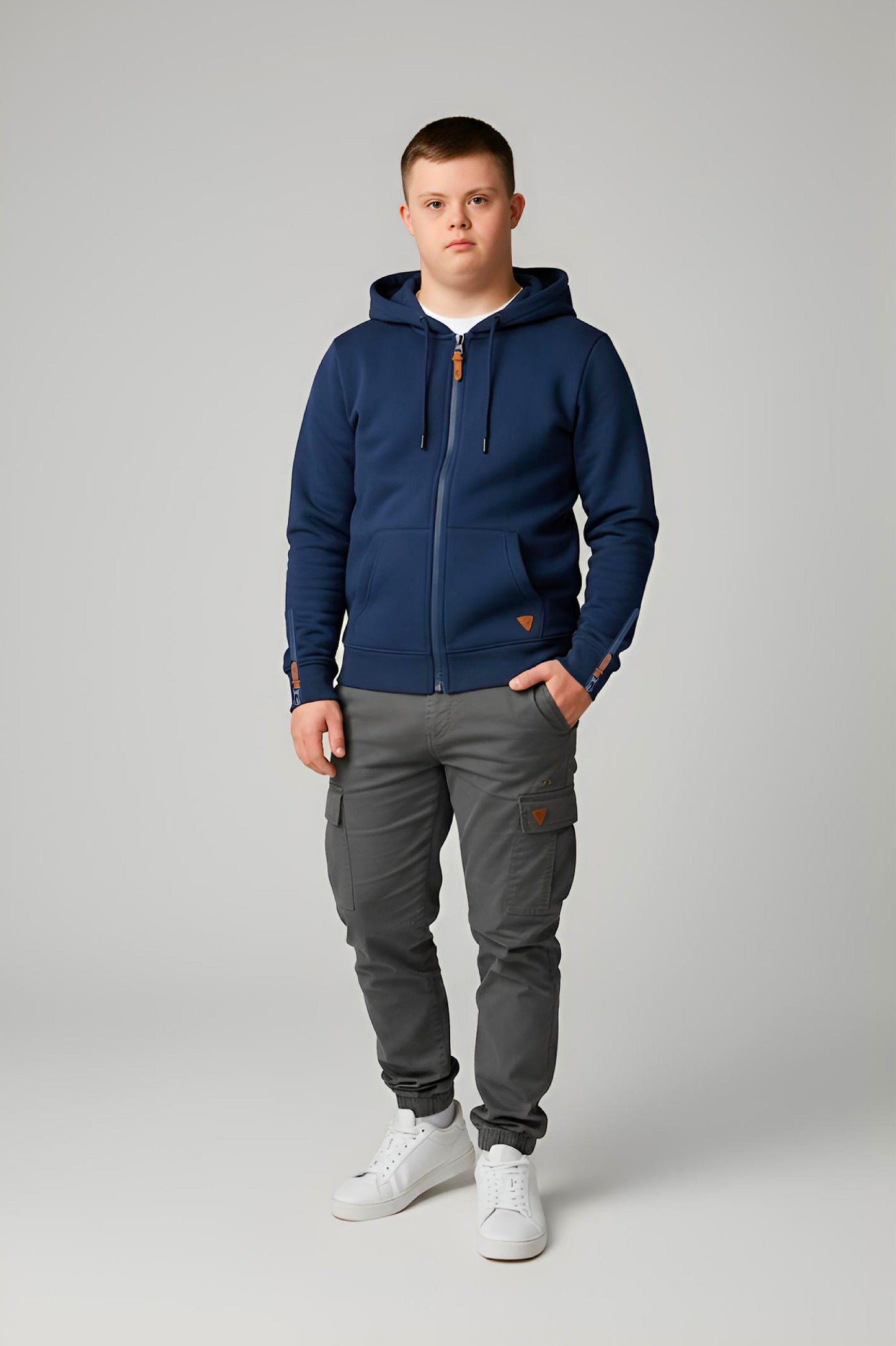 Adaptive Kids Hoodie: Front Magnetic Zipper and Easy-Undressing Sleeves