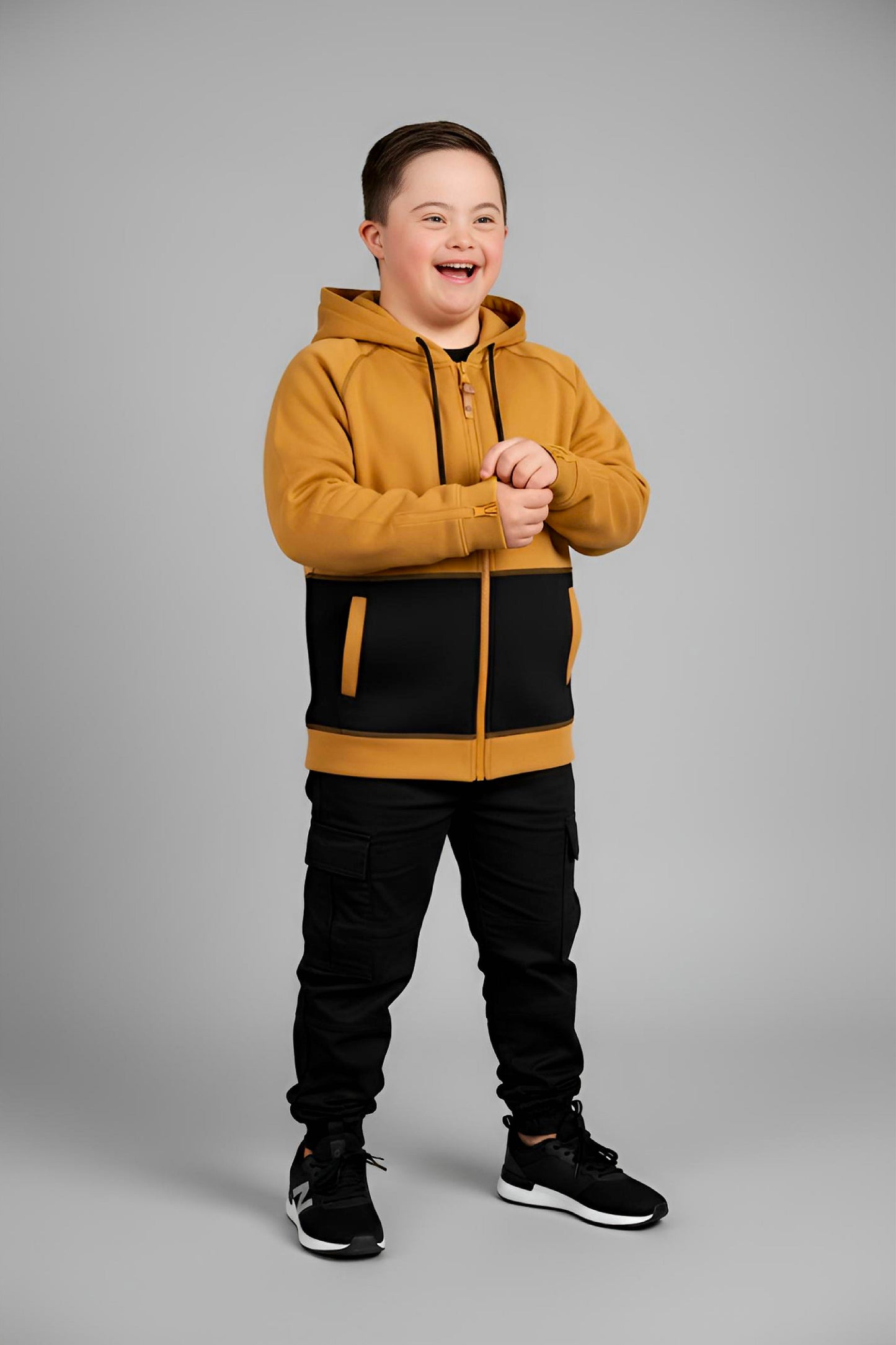 Adaptive Kids Hoodie with Magnetic Zipper & Easy-Undress Sleeves