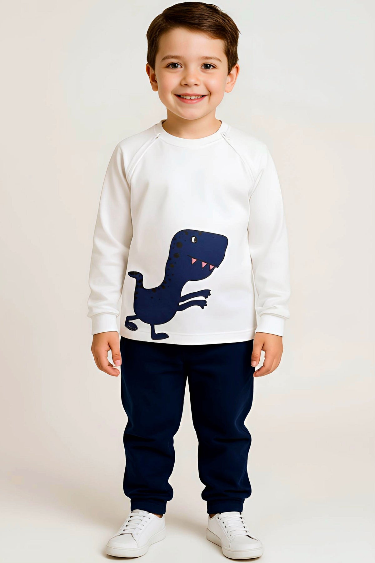 Adaptive Clothing: Dragon Print Kids’ Top with Two Front Neck Zippers