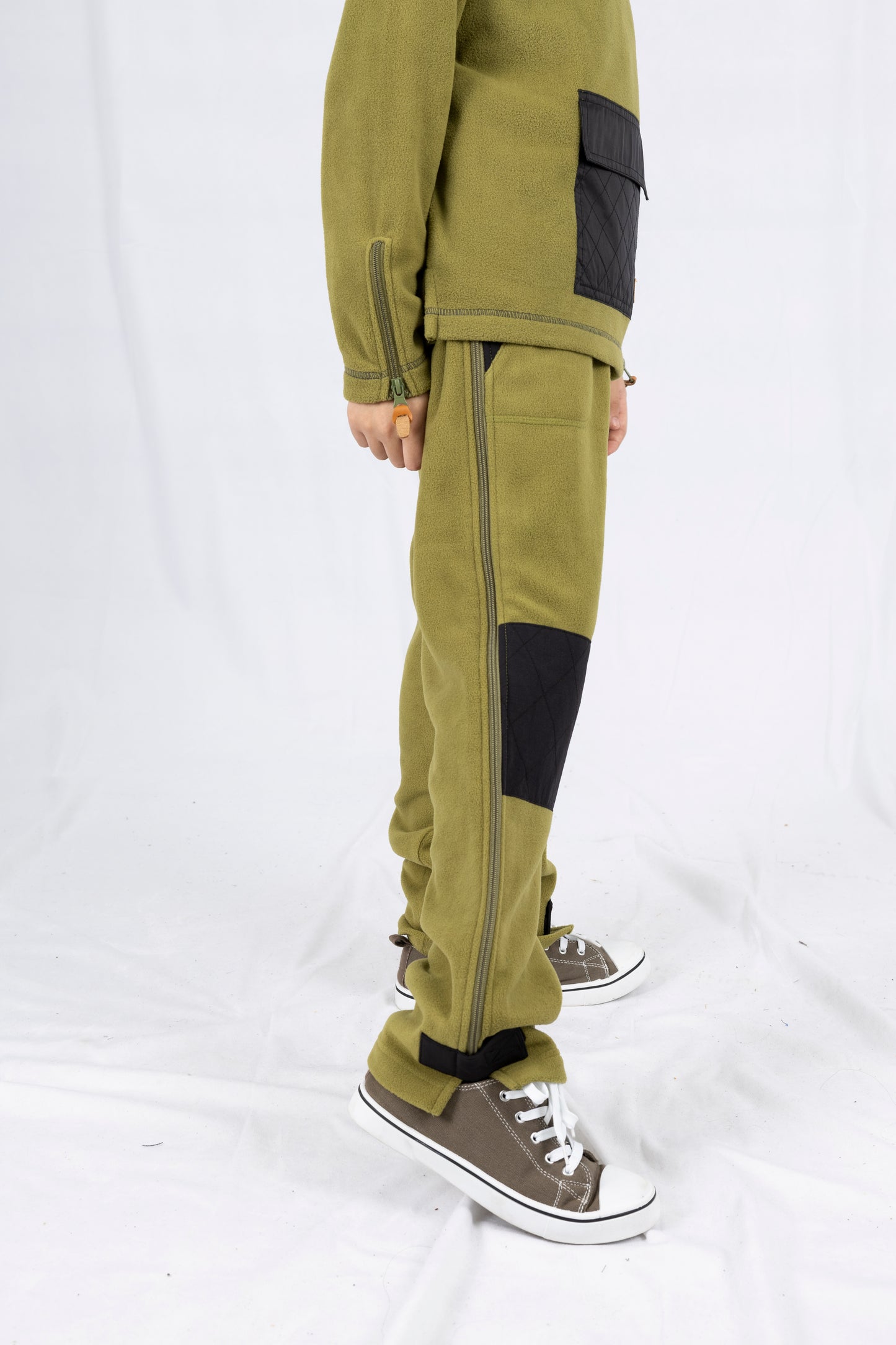 Adaptive Kids Polar Pants, Adjustable Waist, Knee Insert & Full Zipper for Easy Undressing