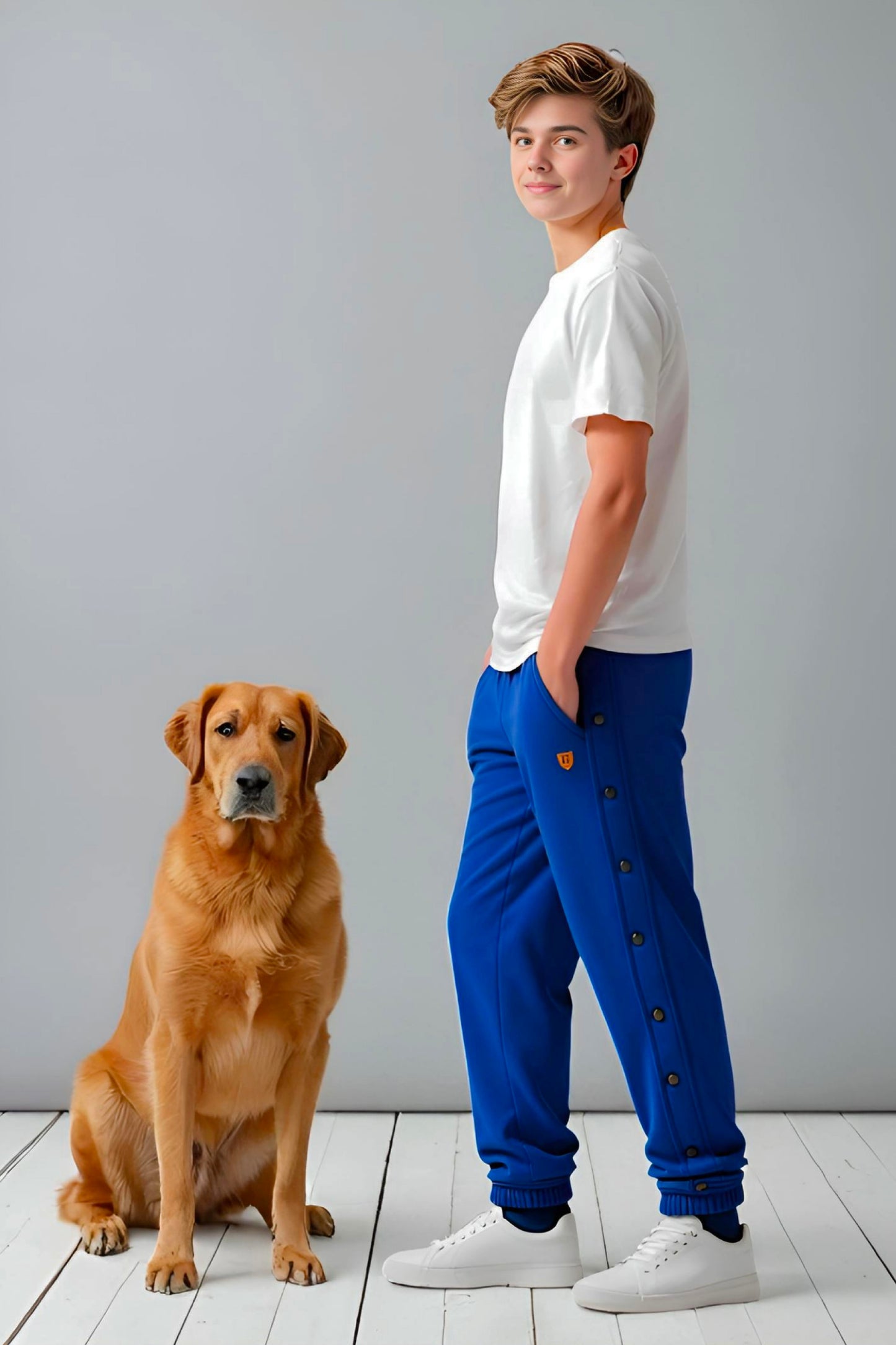 Adaptive Kids Jogger Sweatpants, Adjustable Elastic waist, Full Side Zipper for Easy Undressing