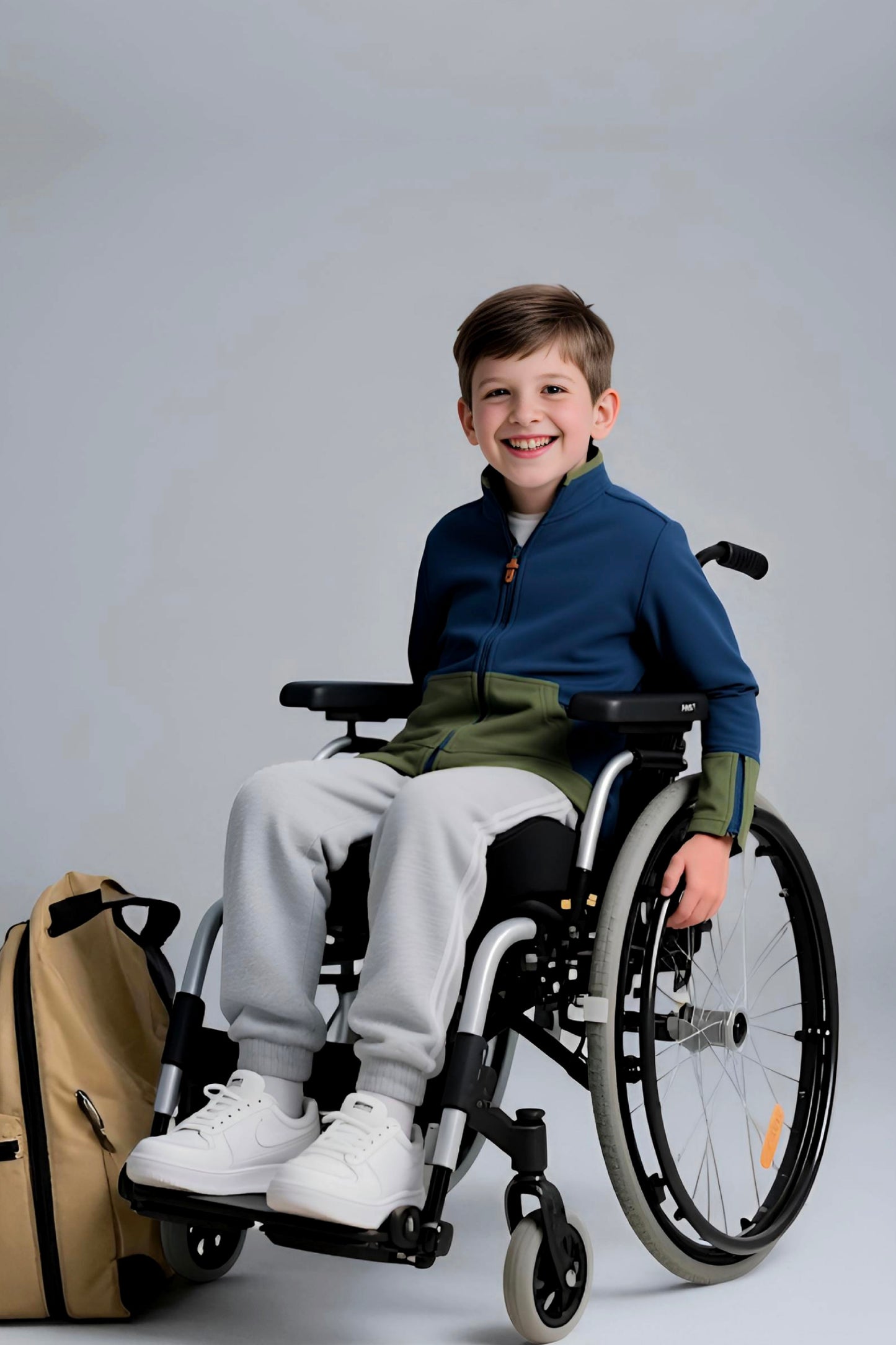 Adaptive Kids Jacket: Front Full Zipper, Cargo Pocket, Easy-Undressing Sleeves