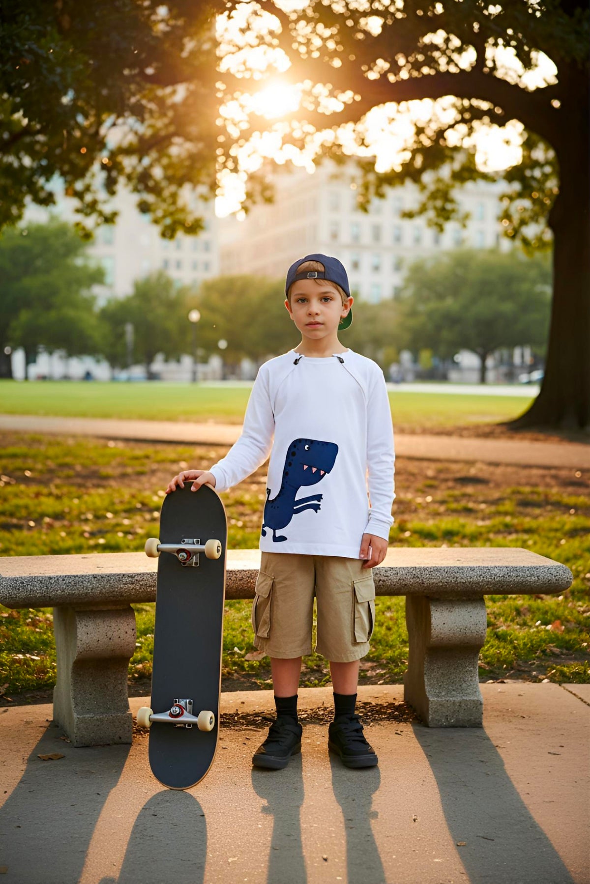 Adaptive Clothing: Dragon Print Kids’ Top with Two Front Neck Zippers